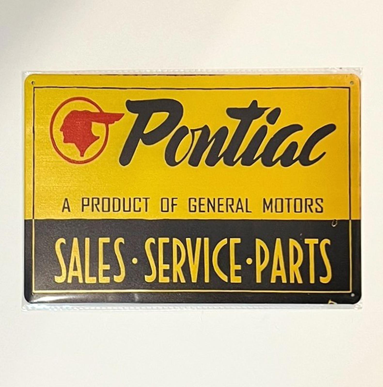 Pontiac Sales,  Service, & Parts 8 x 12 Novelty Metal Sign New Shrink-wrapped