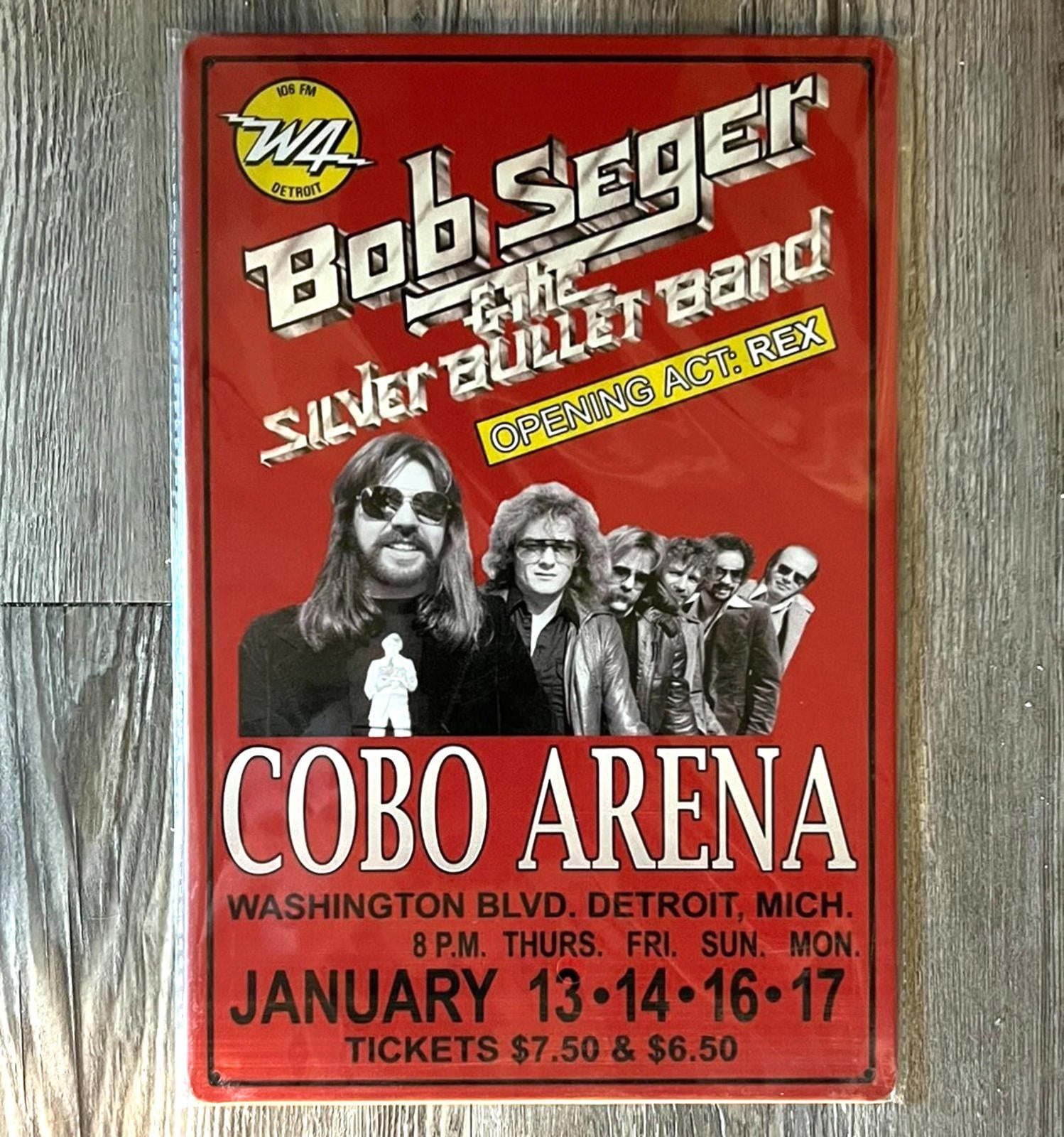 Bob Seger & The Silver Bullet Band 8 x 12 Novelty Metal Sign Shrink-Wrapped New!