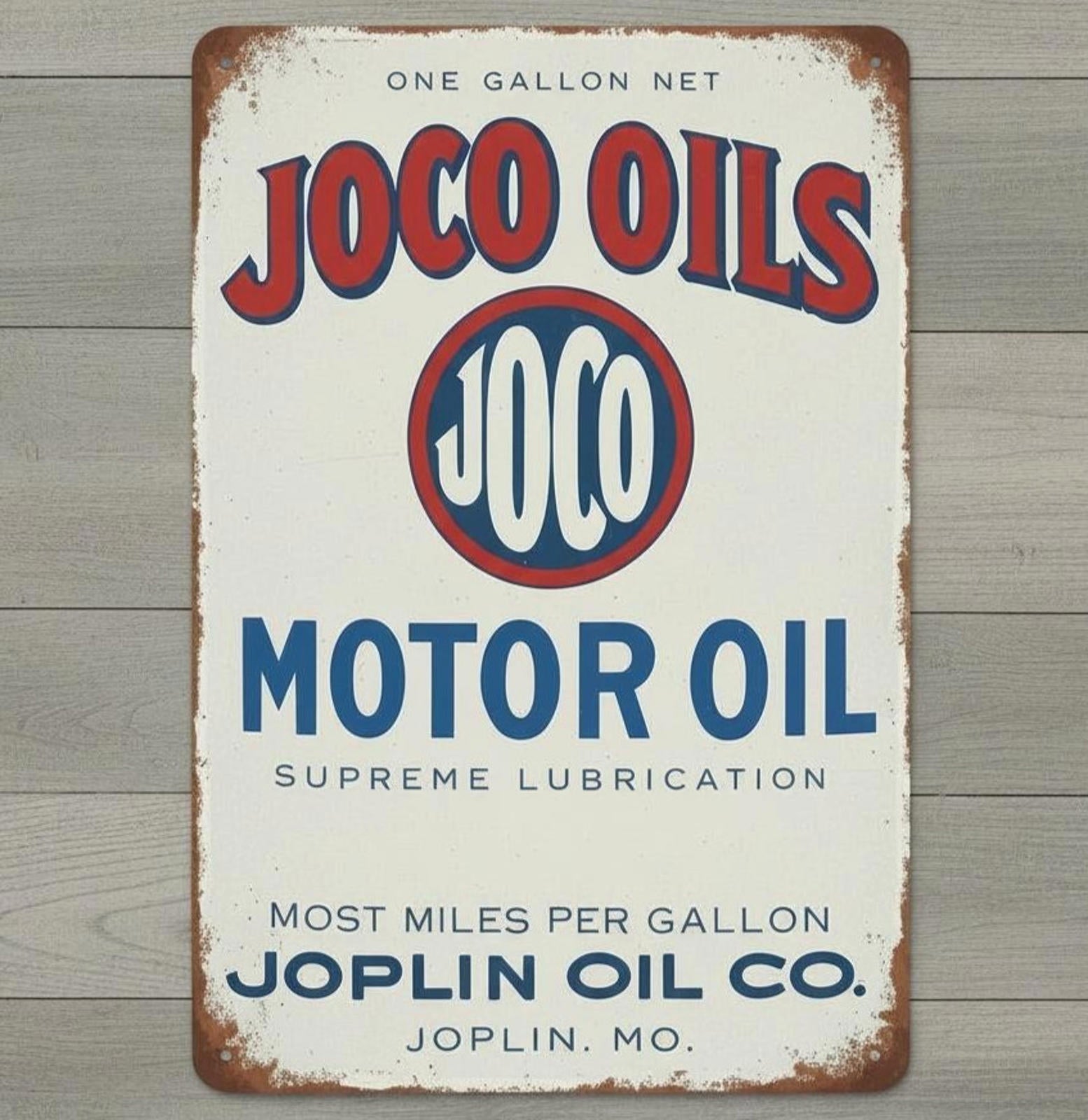 Joco Oils Motor Oil 8 x 12 Vintage Novelty Metal Sign Made In USA New!