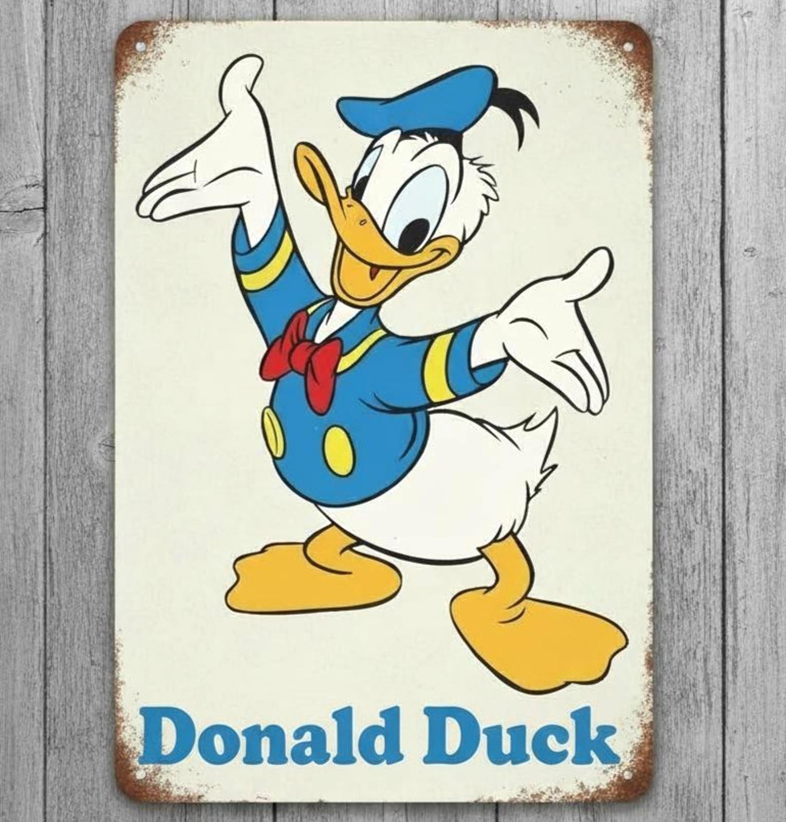 Donald Duck 8 x 12 Vintage Novelty Metal Sign Made In USA New!