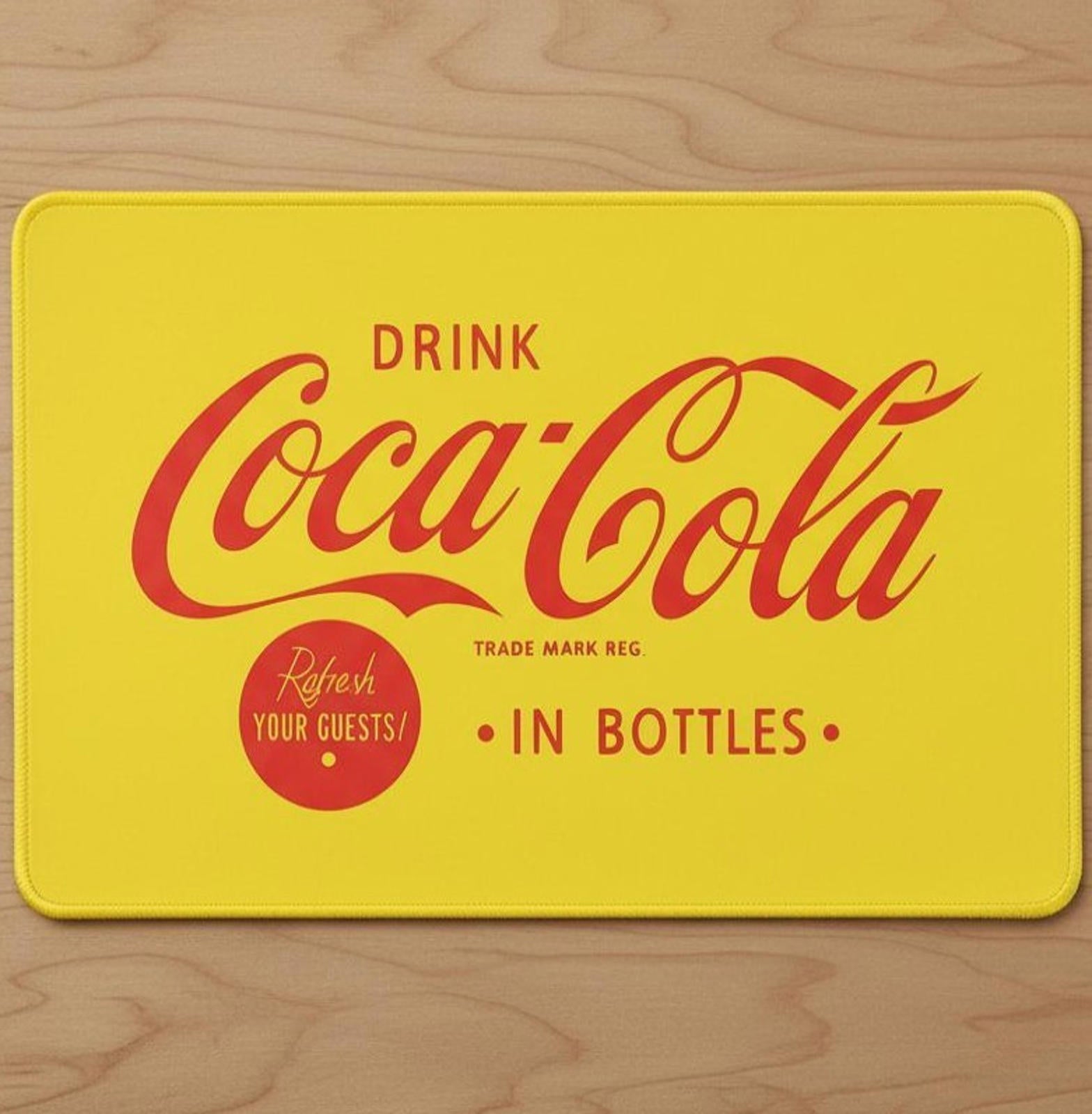 Coca-Cola 9.5 x 8 Mouse Pad With Anti-Slip Rubber Backing Made In USA