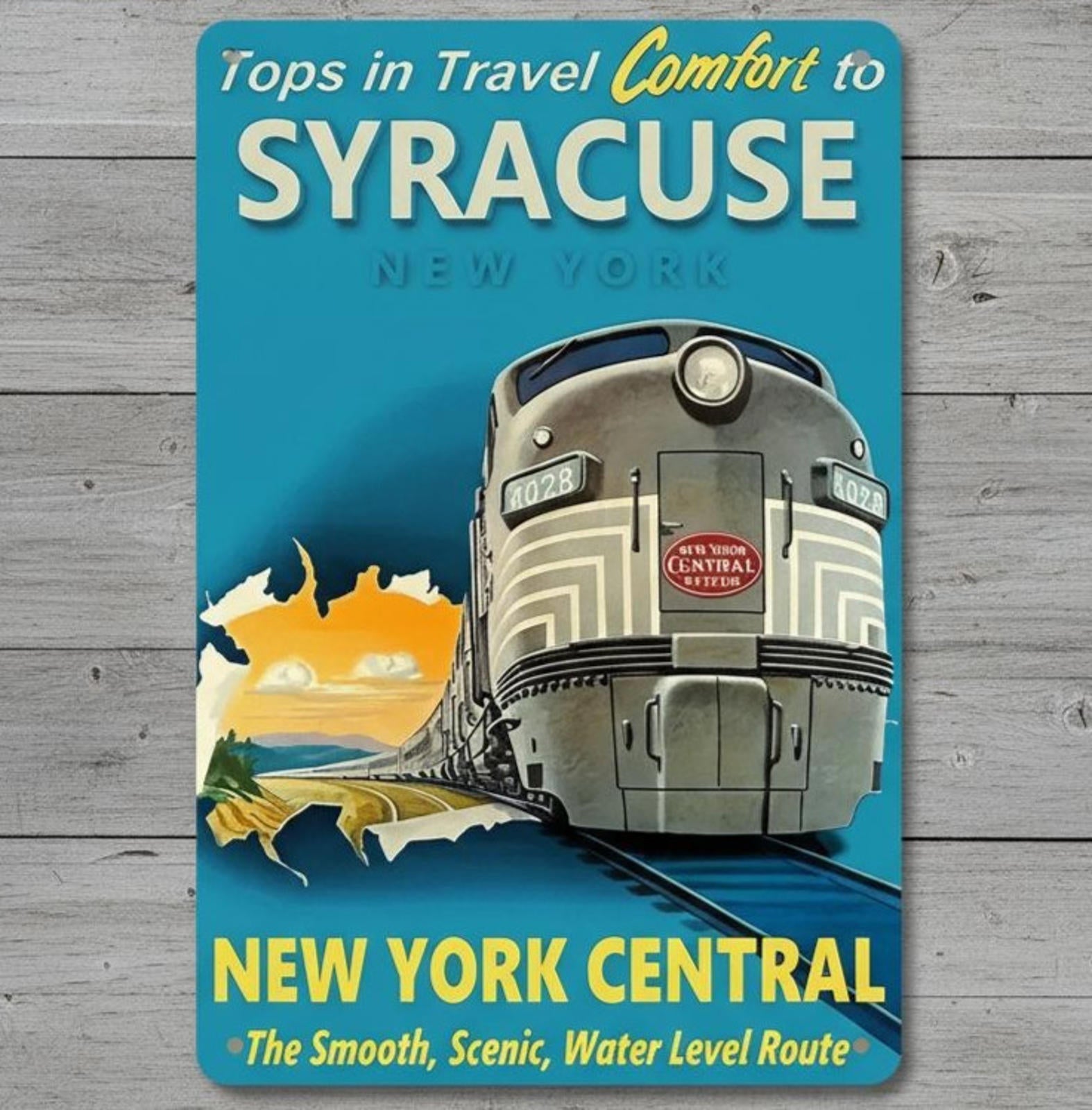 New Central Railroad To Syracuse 8 x 12 Novelty Metal Sign New Shrink-wrapped