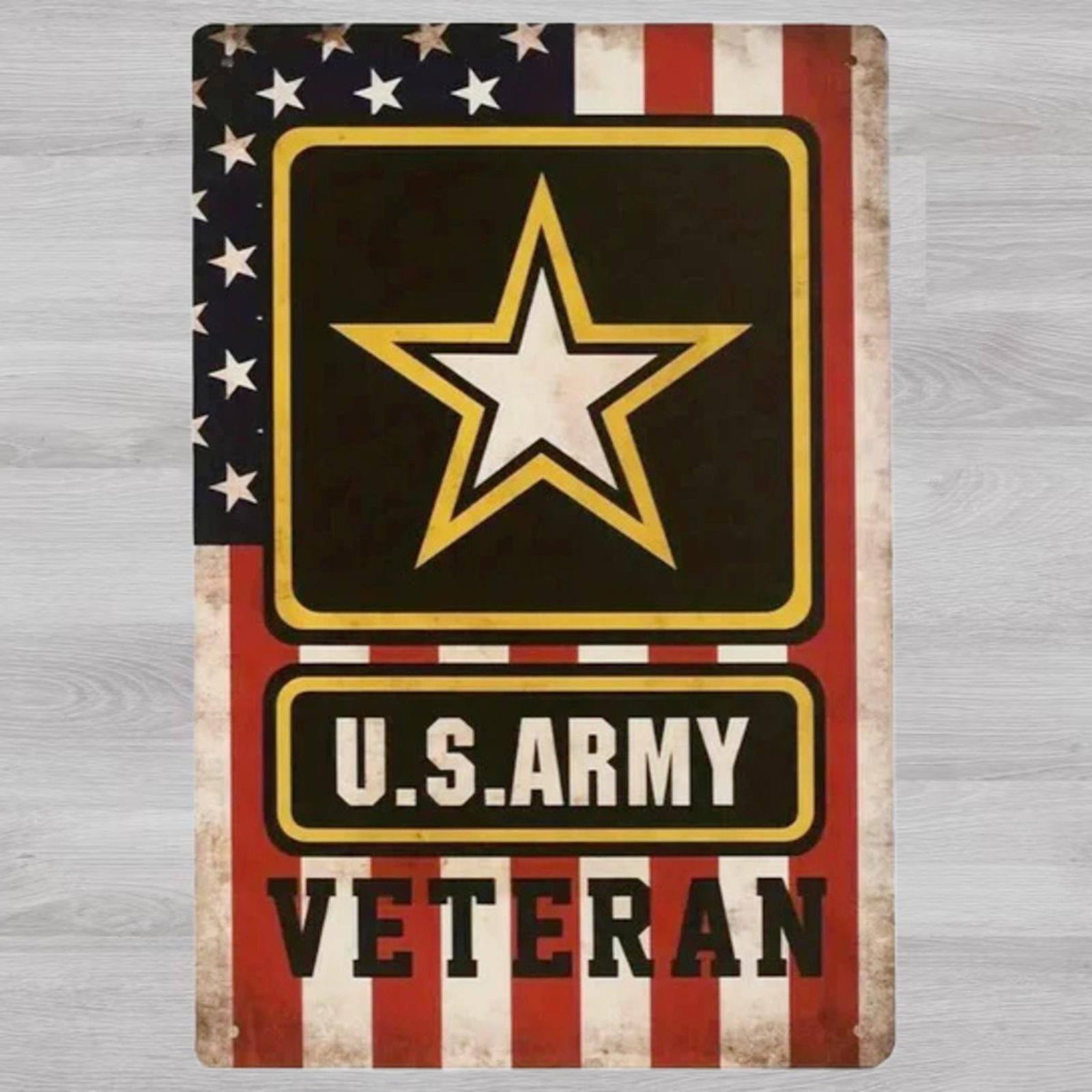 U.S. Army Veteran 8 x 12 Vintage Novelty Metal Sign Shrink-Wrapped Made In USA