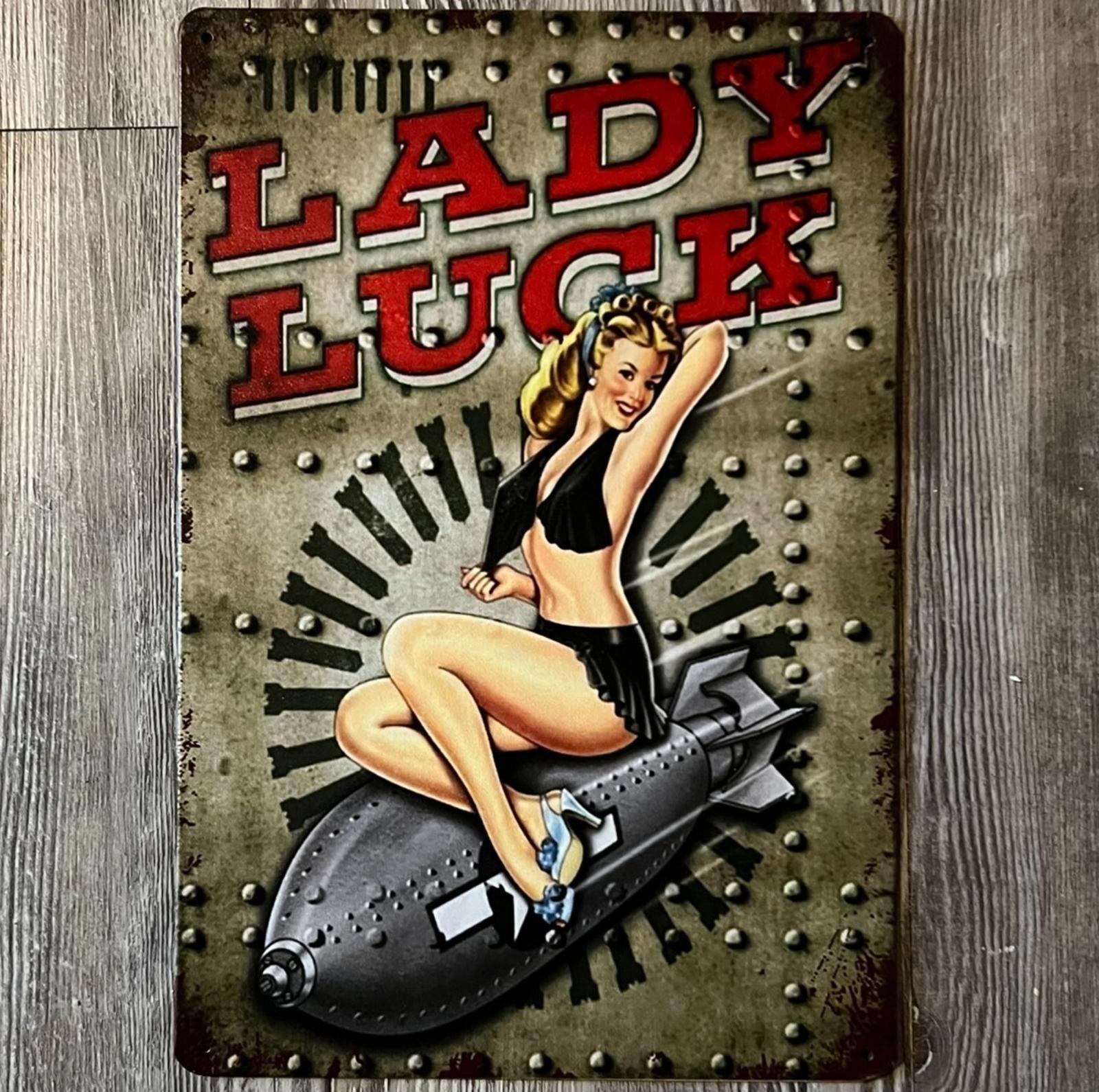 Lady Luck 8 x 12 Vintage Novelty Metal Sign New!