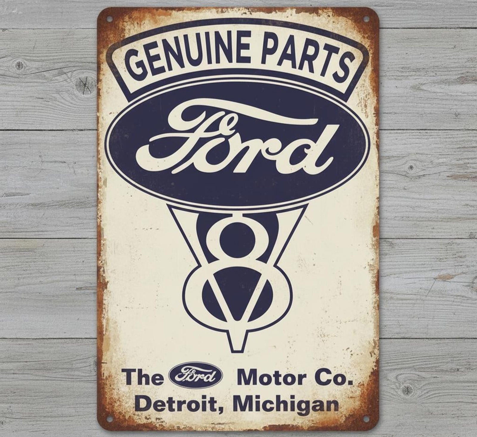 Ford Genuine Parts 8 x 12 Vintage Novelty Metal Sign Made In USA New!
