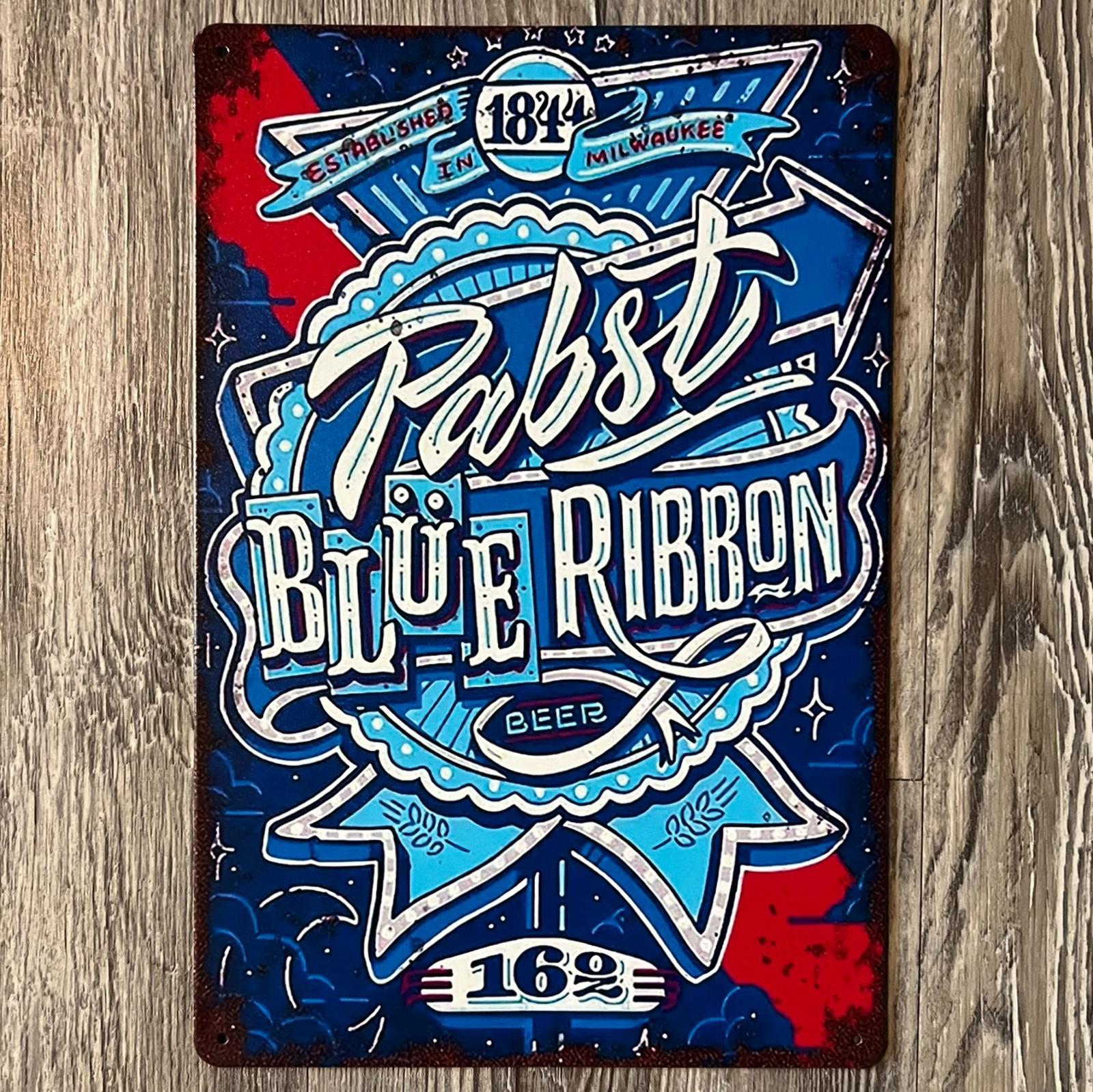 Pabst Blue Ribbon Beer 8 x 12 Novelty Vintage Metal Sign Shrink-Wrapped