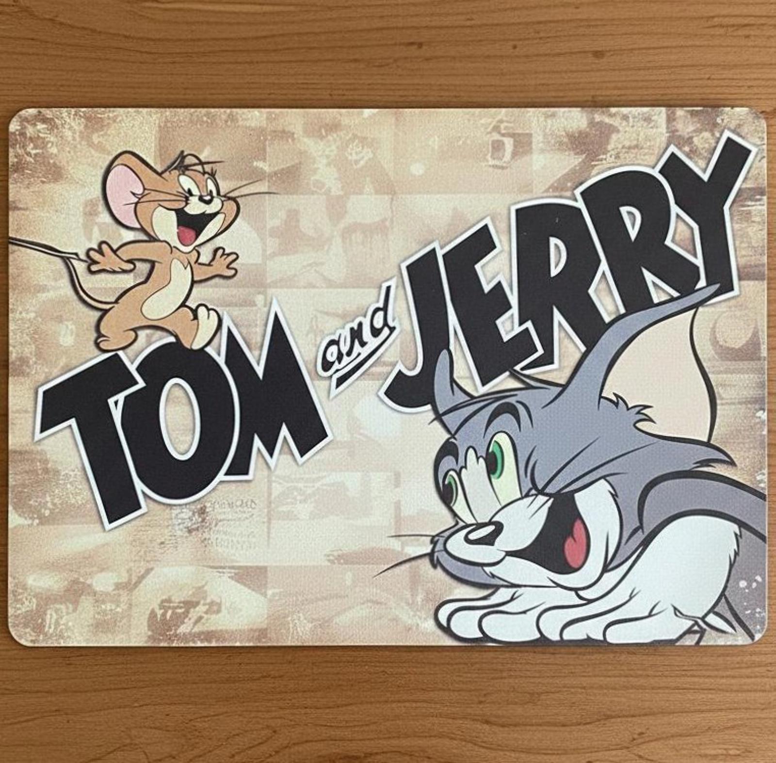 Tom & Jerry 9.5 x 8 Mouse Pad With Anti-Slip Rubber Backing Made In USA
