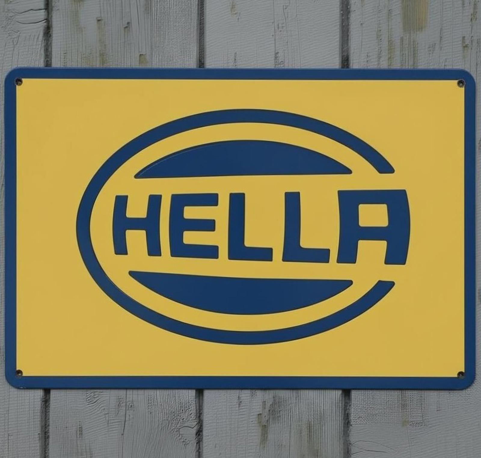 Hella German Auto Supplier 8 x 12 Novelty Metal Sign Made In USA