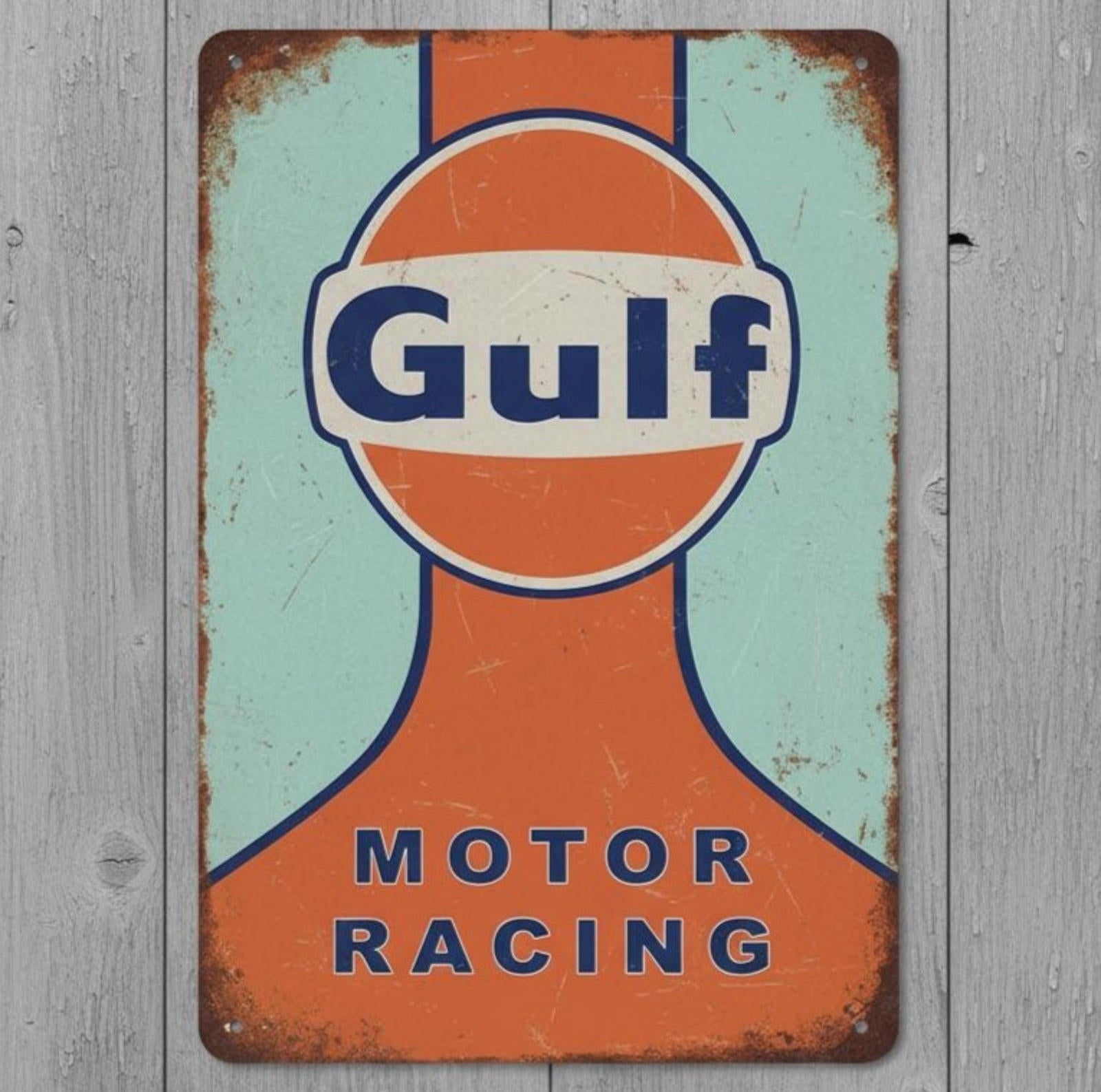 Gulf Motor Racing 8 x 12 Vintage Novelty Metal Sign Made In USA New!