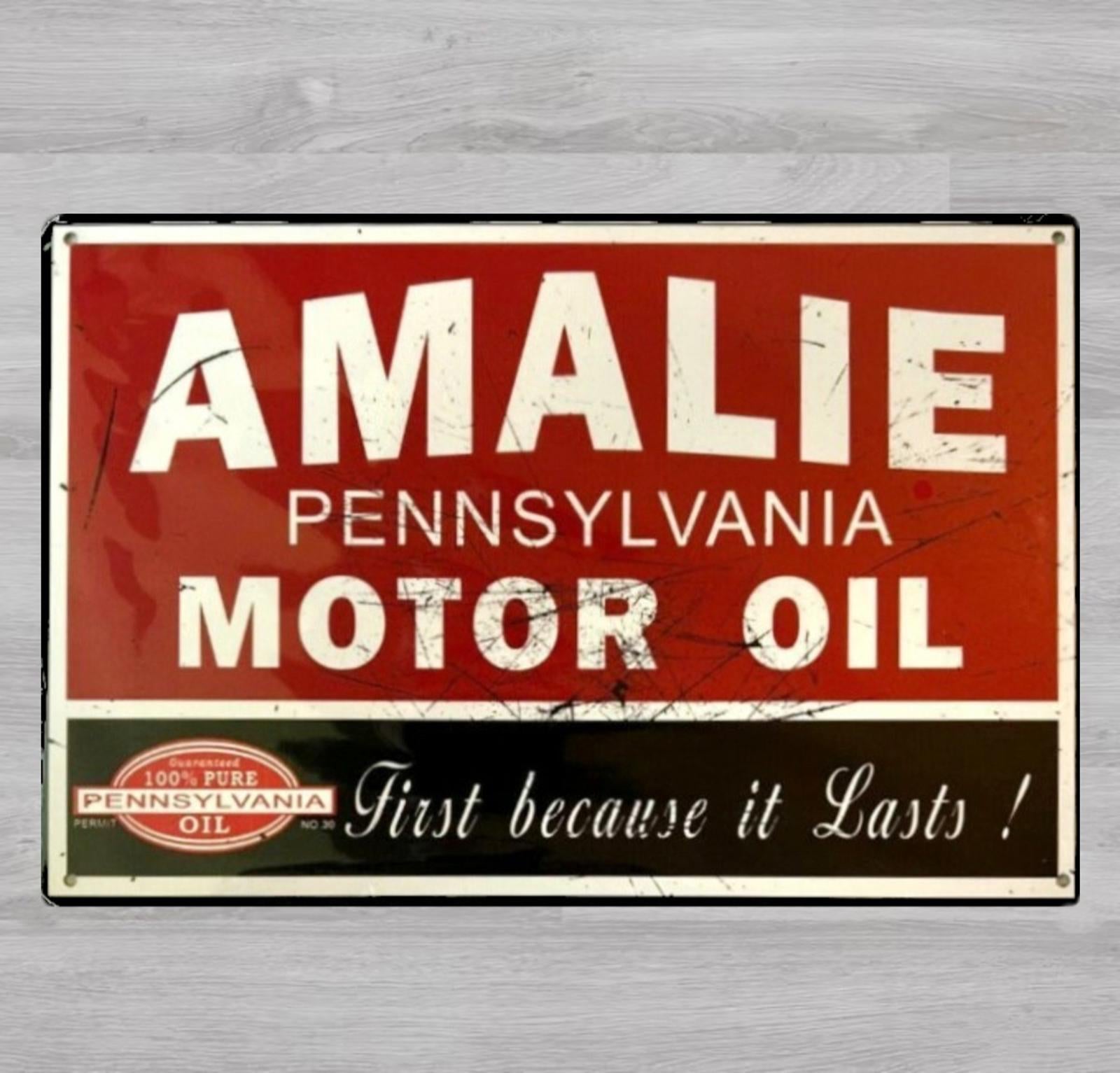 Amalie Motor Oil 8 x 12 Novelty Metal Sign Shrink-Wrapped New!