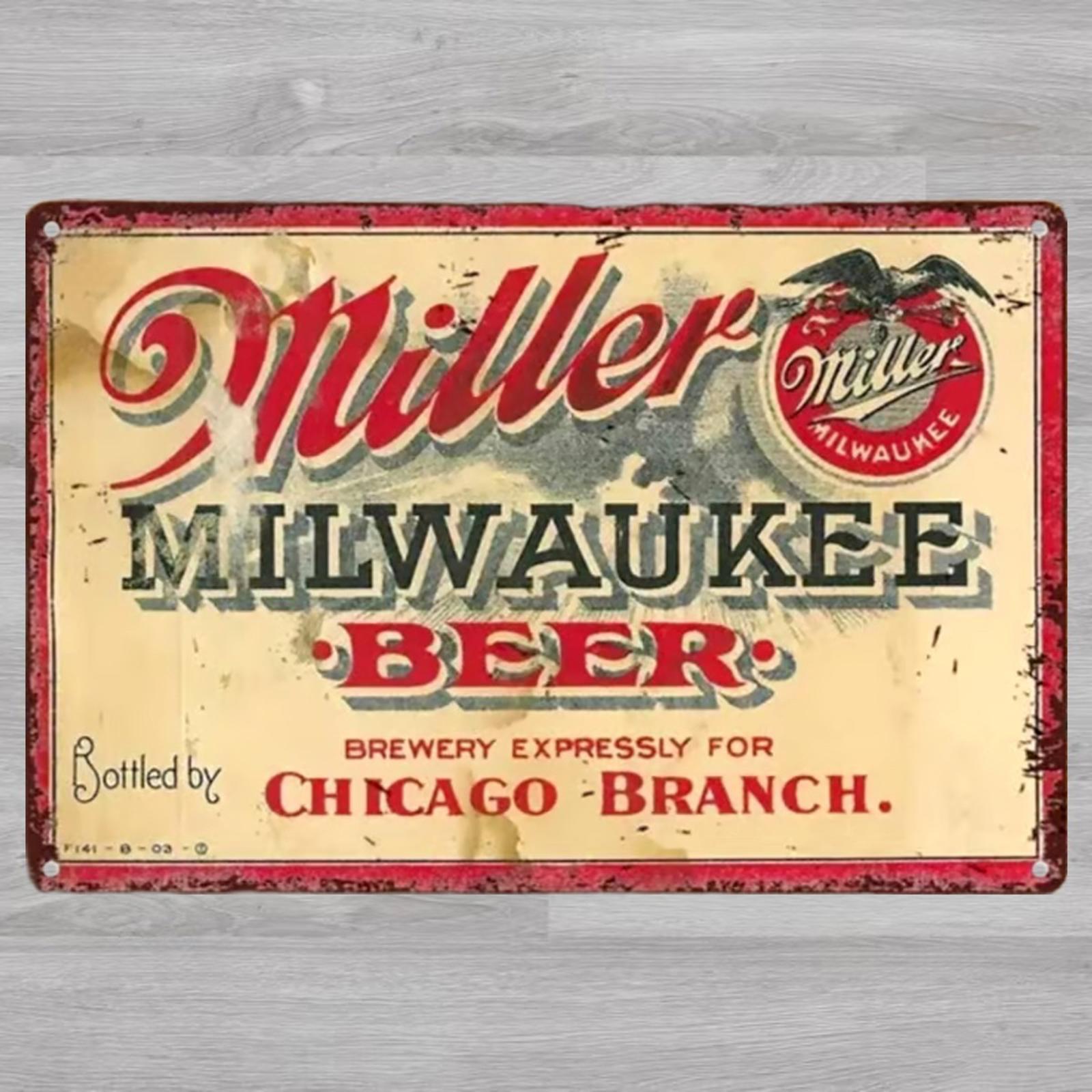 Miller Milwaukee Beer 8 x 12 Vintage Novelty Metal Sign Shrink-Wrapped New!