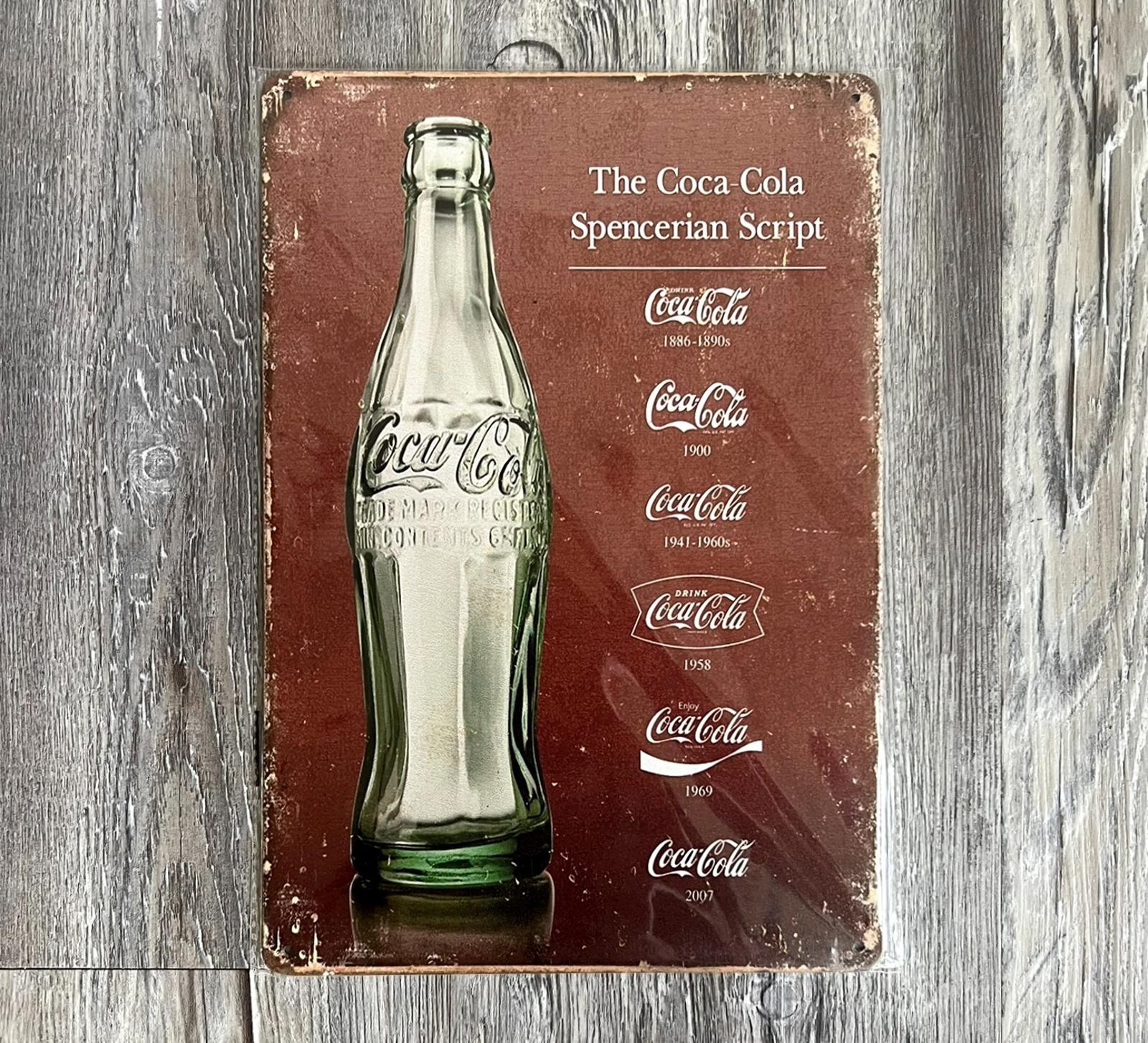 Coca-Cola Spencerian Script 8 x 12 Novelty Metal Sign Shrink-wrapped New!