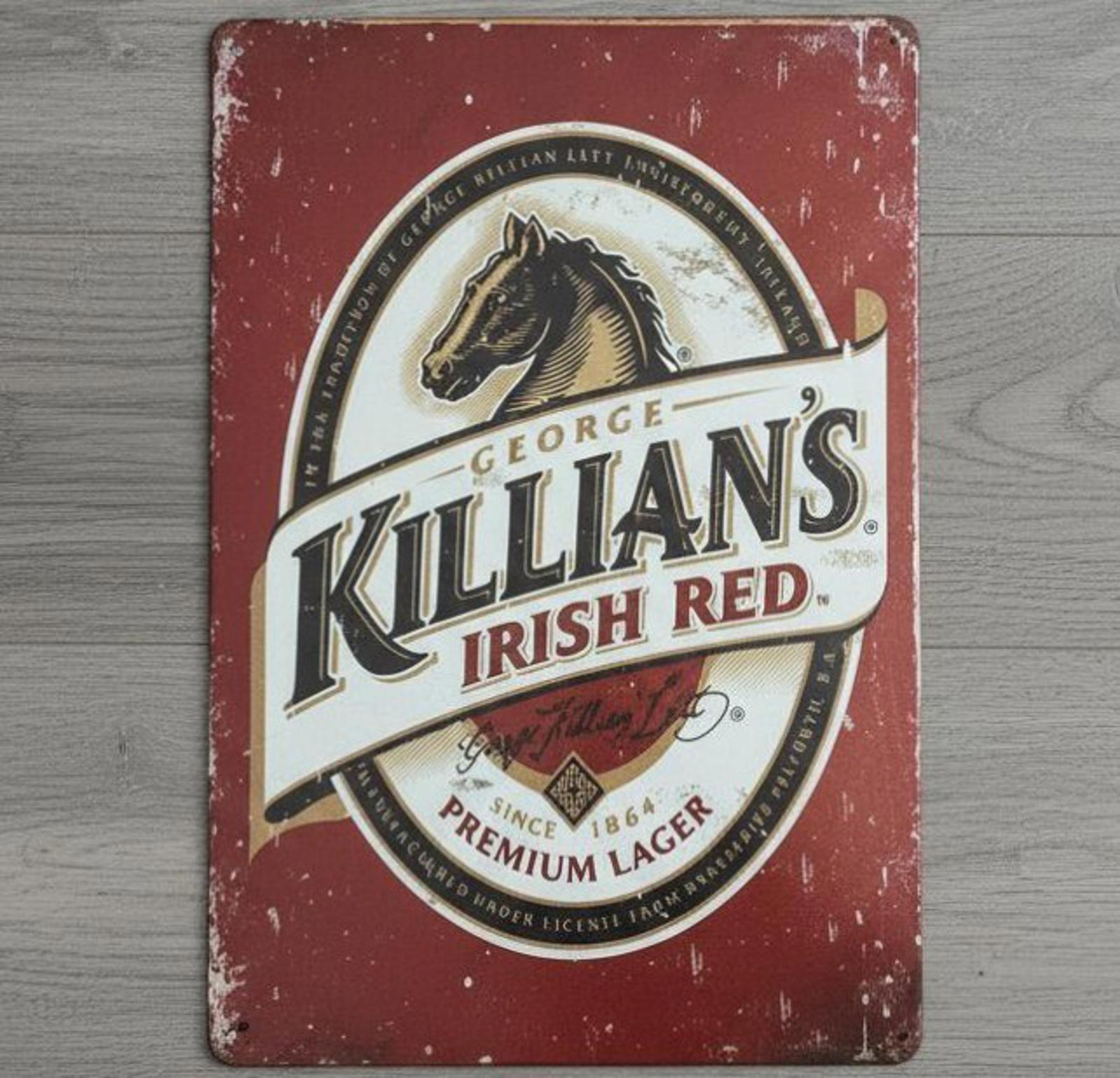 Killian's Irish Red Premium Lager Beer 8 x 12 Vintage Novelty Metal Sign New!