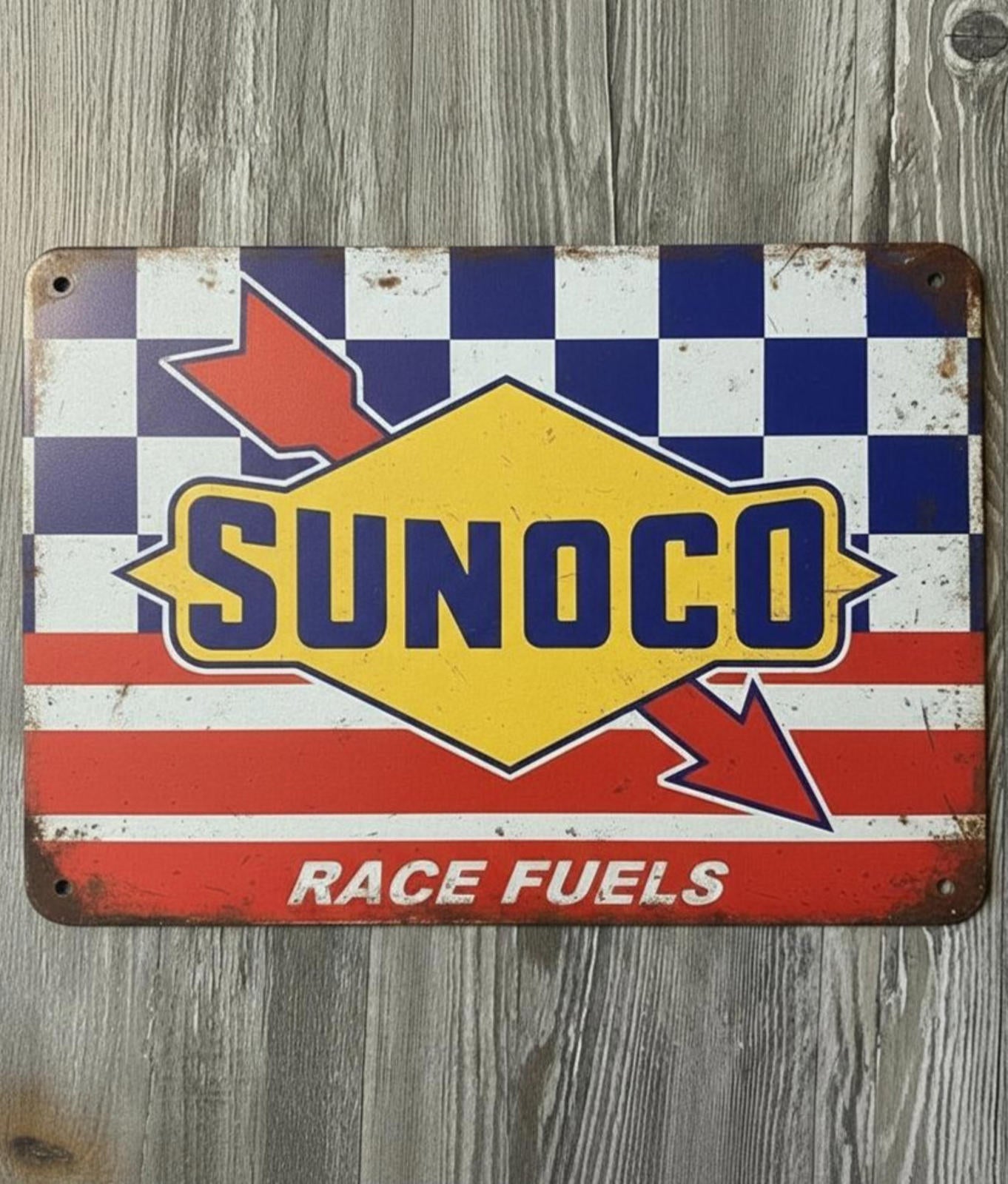 Sunoco Race Fuels 8 x 12 Novelty Metal Sign Shrink-Wrapped New!