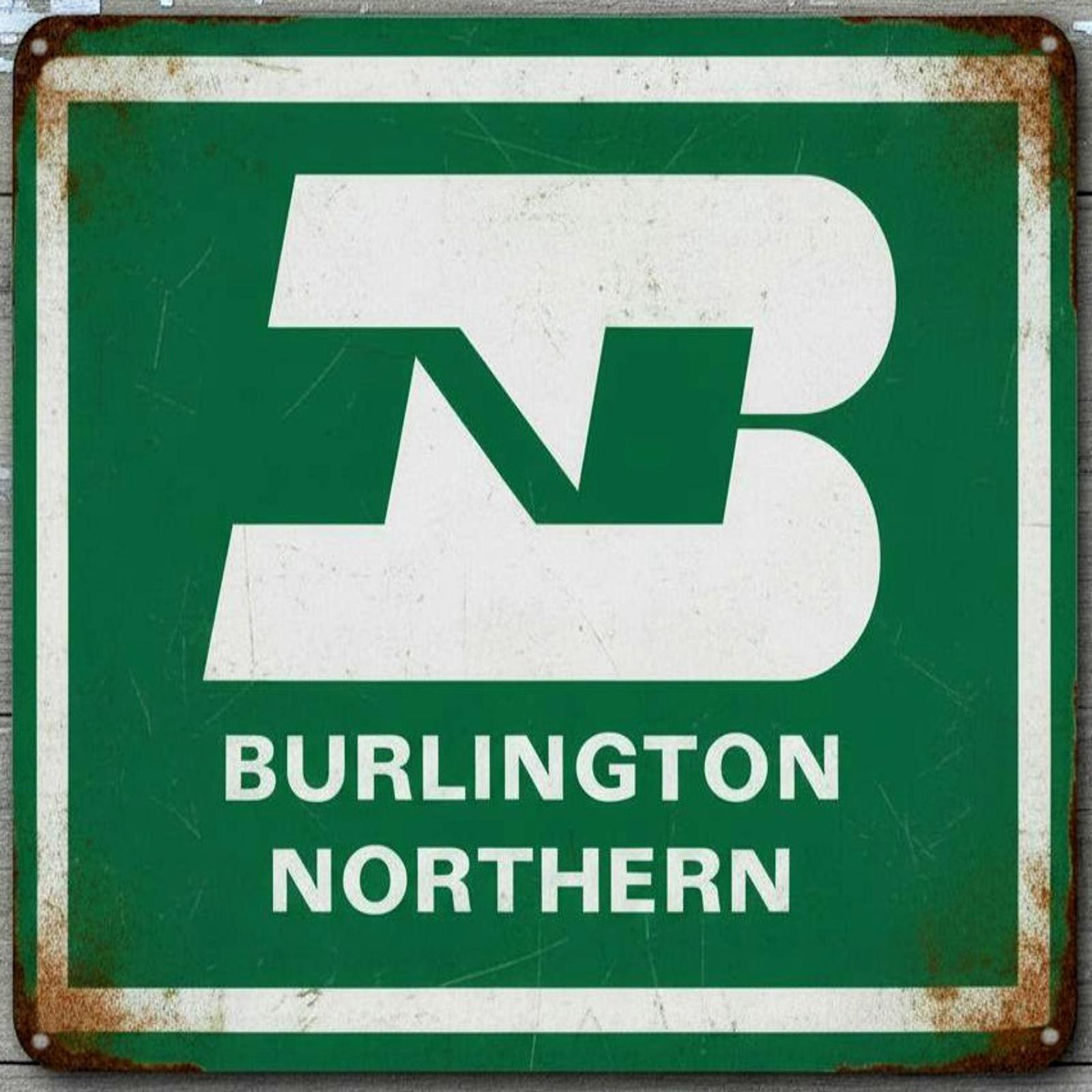Burlington Northern Railway 12 x 12 Square Vintage Novelty Metal Sign USA Made