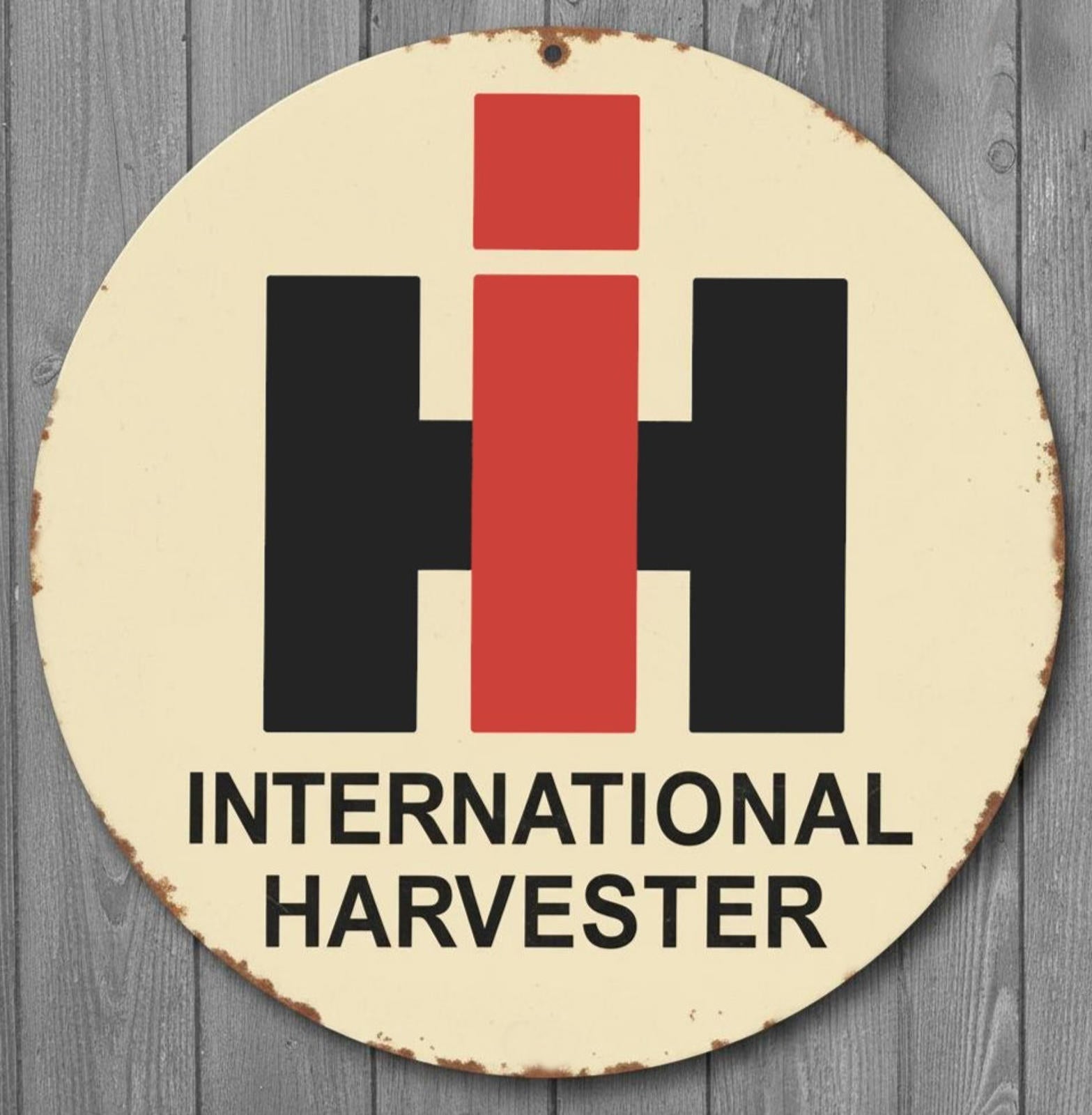 International Harvester 8" Diameter Novelty Metal Sign Made In USA New!