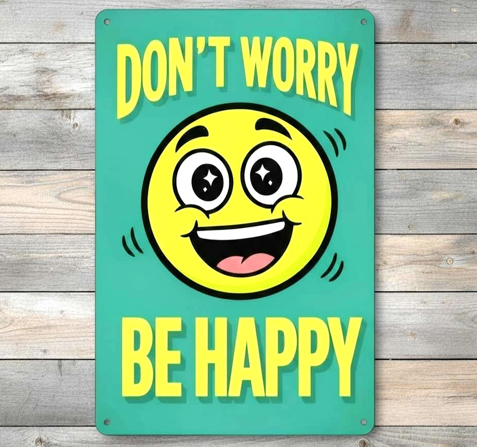 Don't Worry Be Happy 8 x 12 Novelty Metal Sign Made In USA New!
