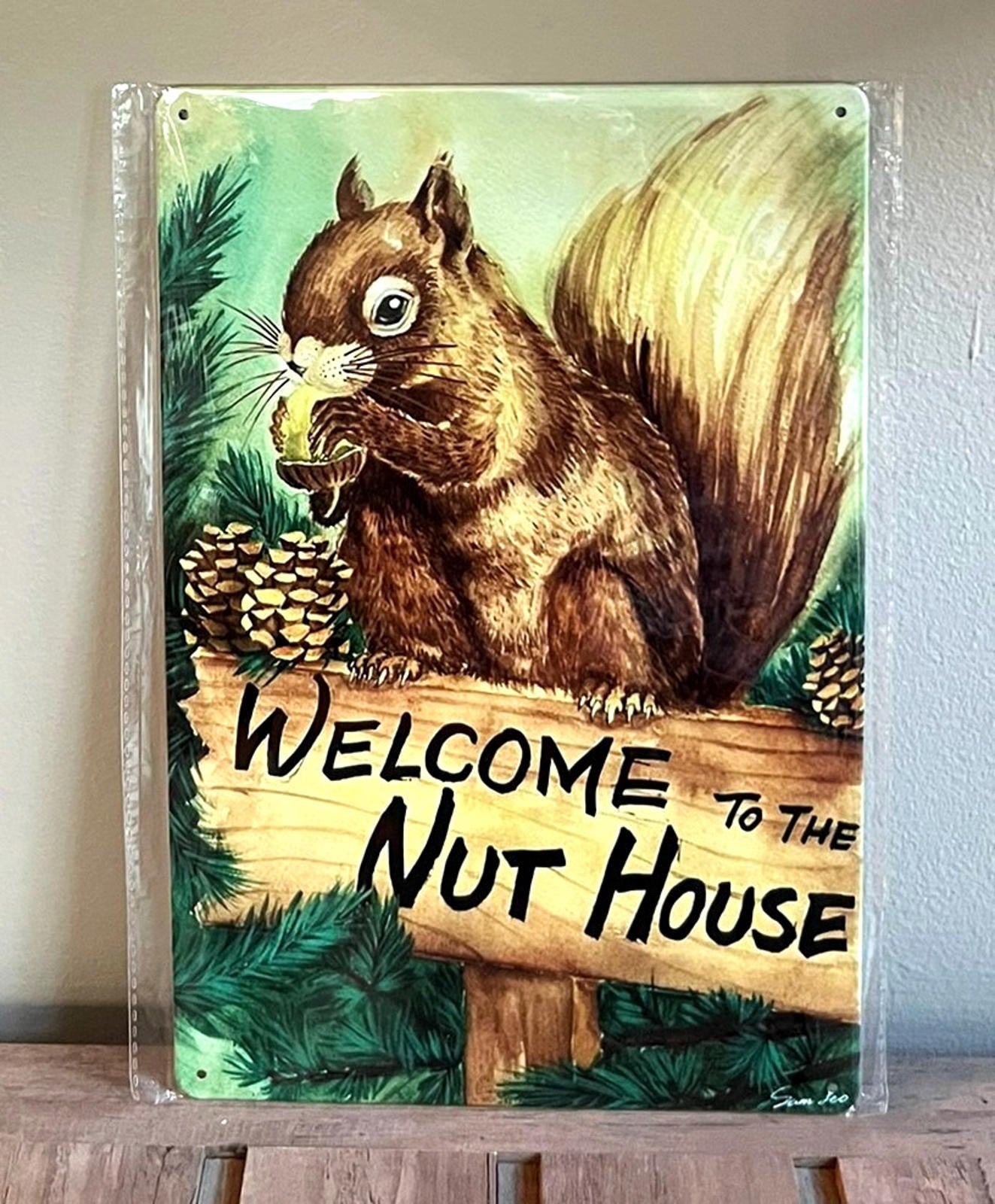 Welcome To The Nut House 8 x 12 Novelty Metal Sign New Shrink-wrapped