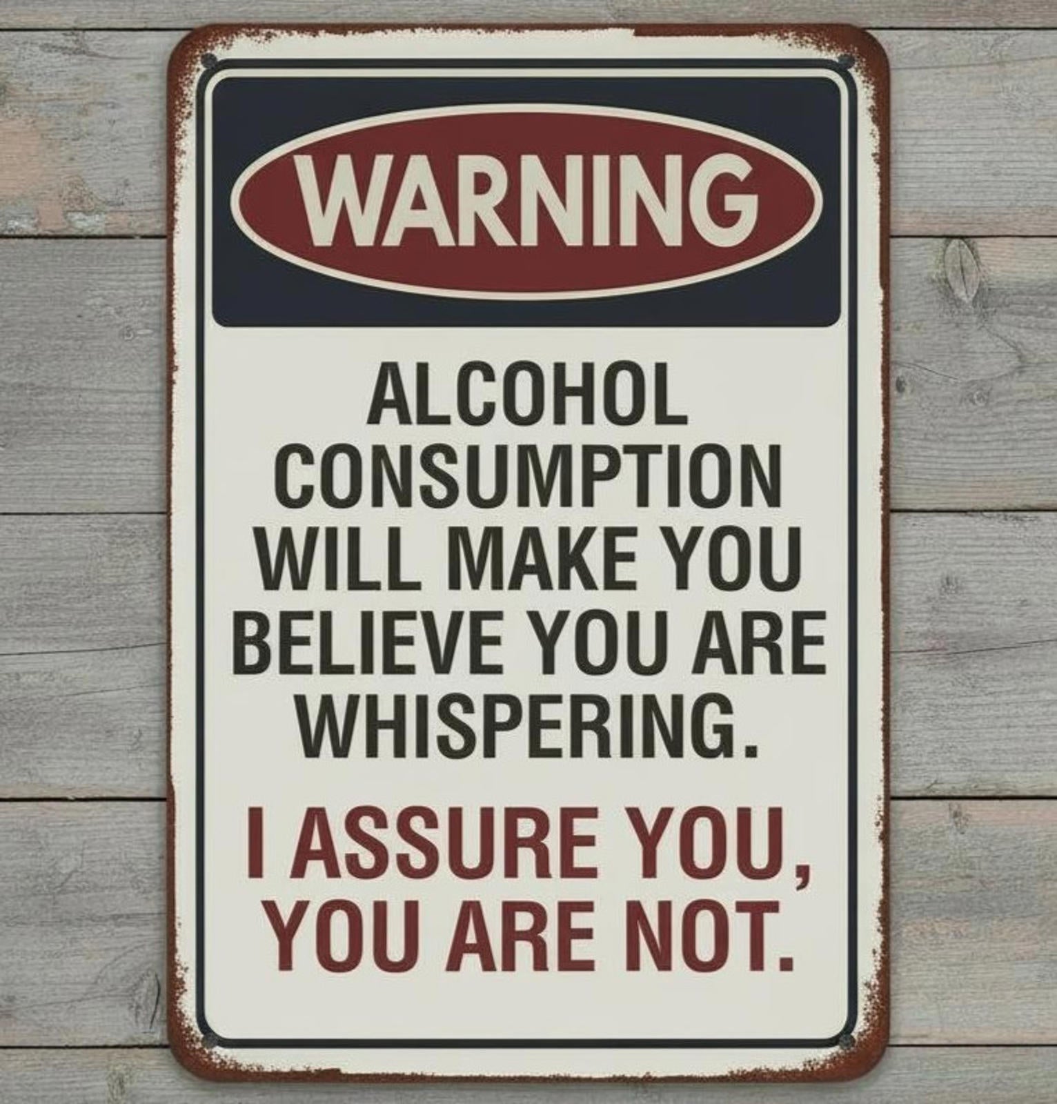 Alcohol Consumption Humor 8 x 12 Vintage Novelty Metal Sign Made In USA New!