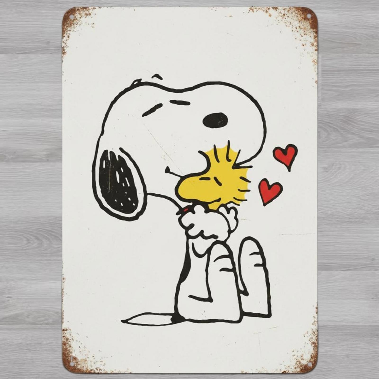 Snoopy and Woodstock 8 x 12 Vintage Novelty Metal Sign Made In USA New!