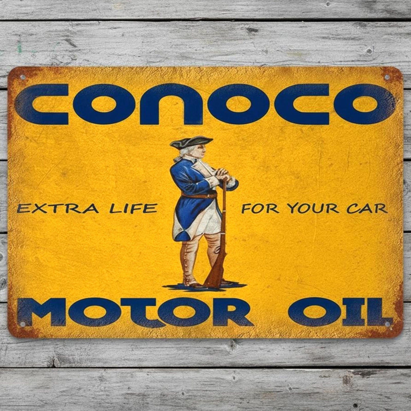Conoco Motor Oil 8 x 12 Vintage Novelty Metal Sign Made In USA New!