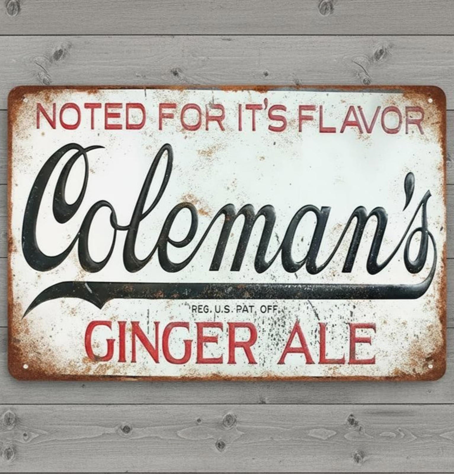 Coleman's Ginger Ale 8 x 12 Vintage Novelty Metal Sign Made In USA