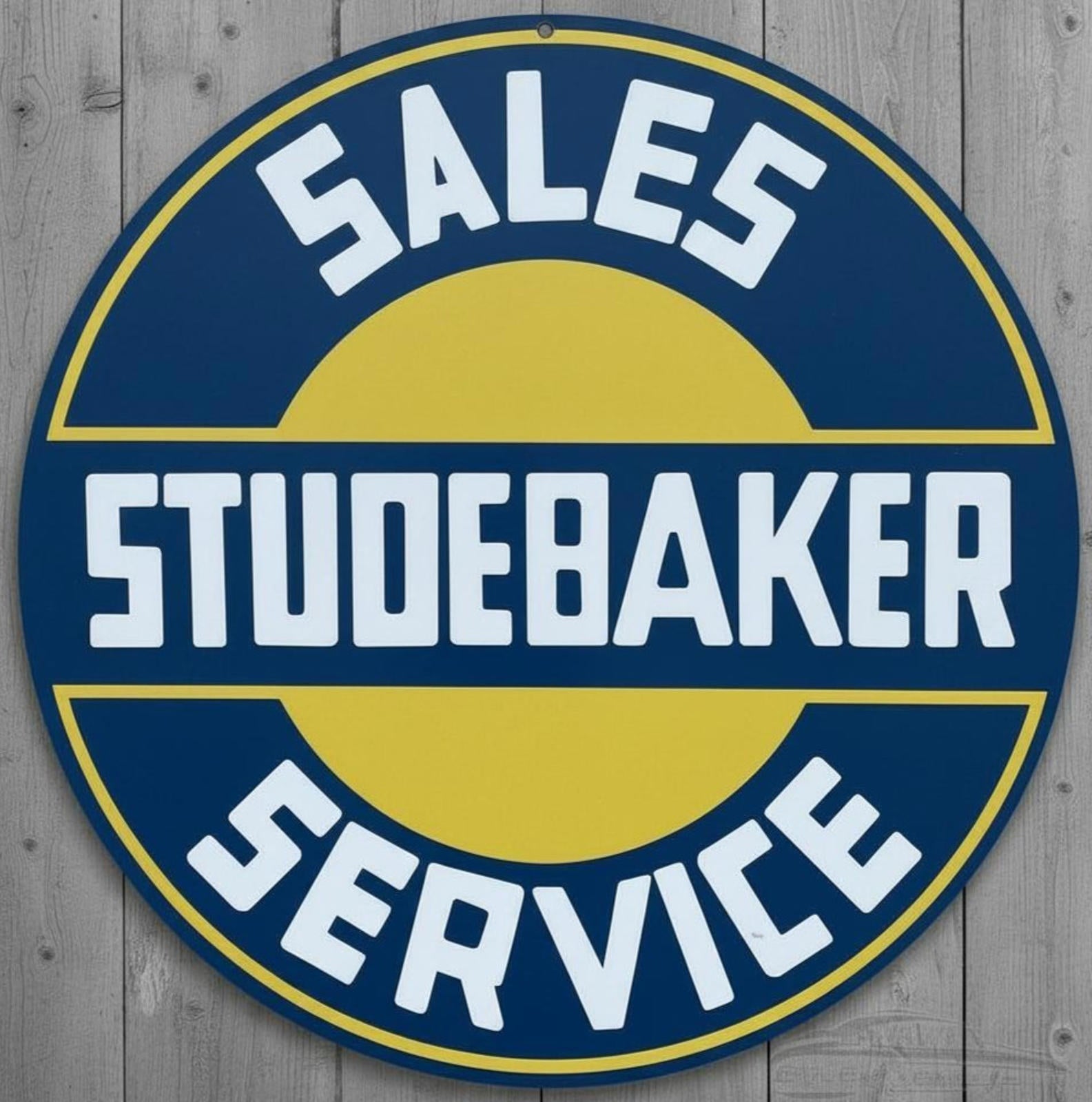 Studebaker Sales & Service 12" Diameter Novelty Metal Sign Made In USA New!