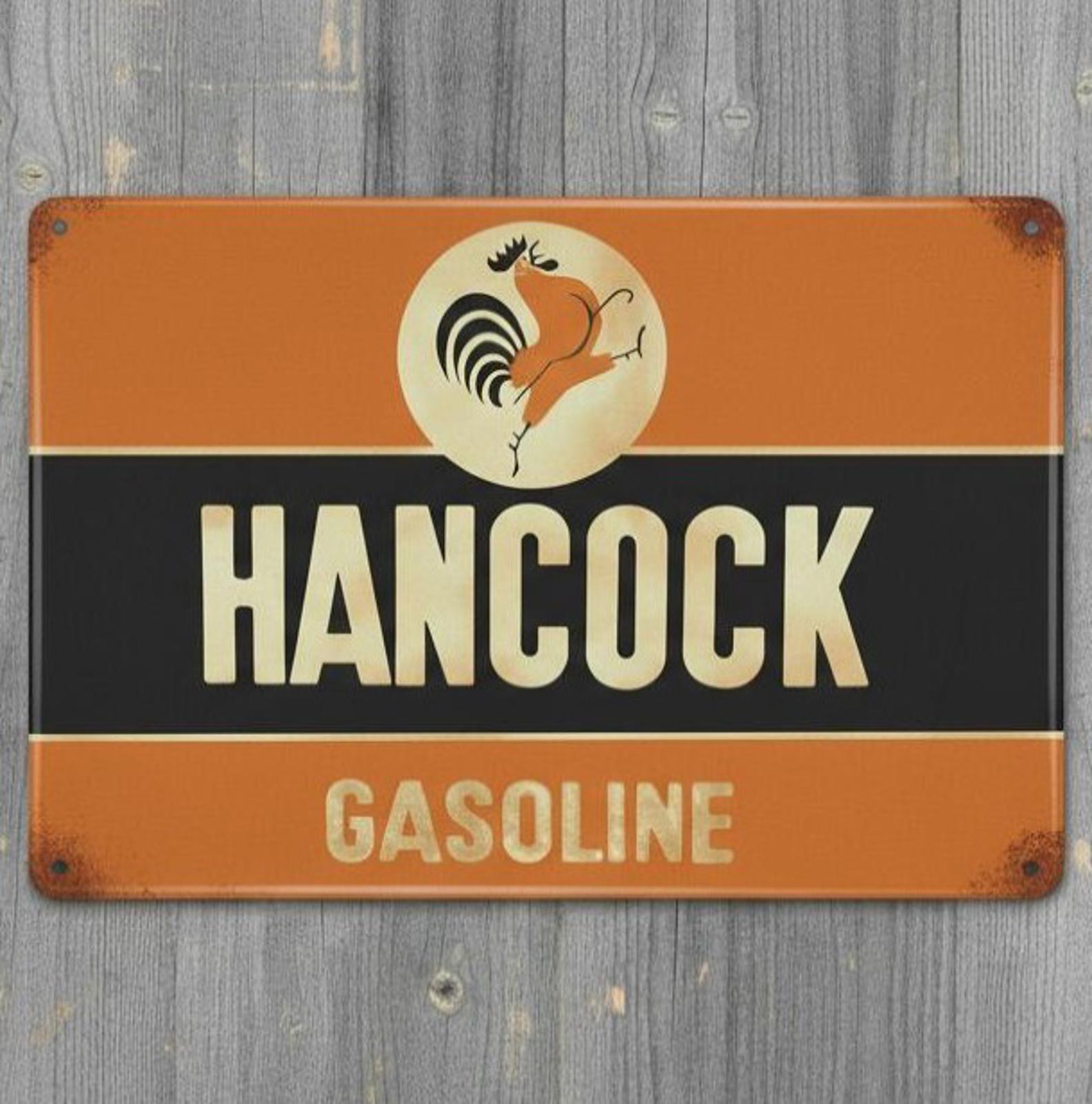 Hancock Gasoline 8 x 12 Vintage Novelty Metal Sign Made In USA New!