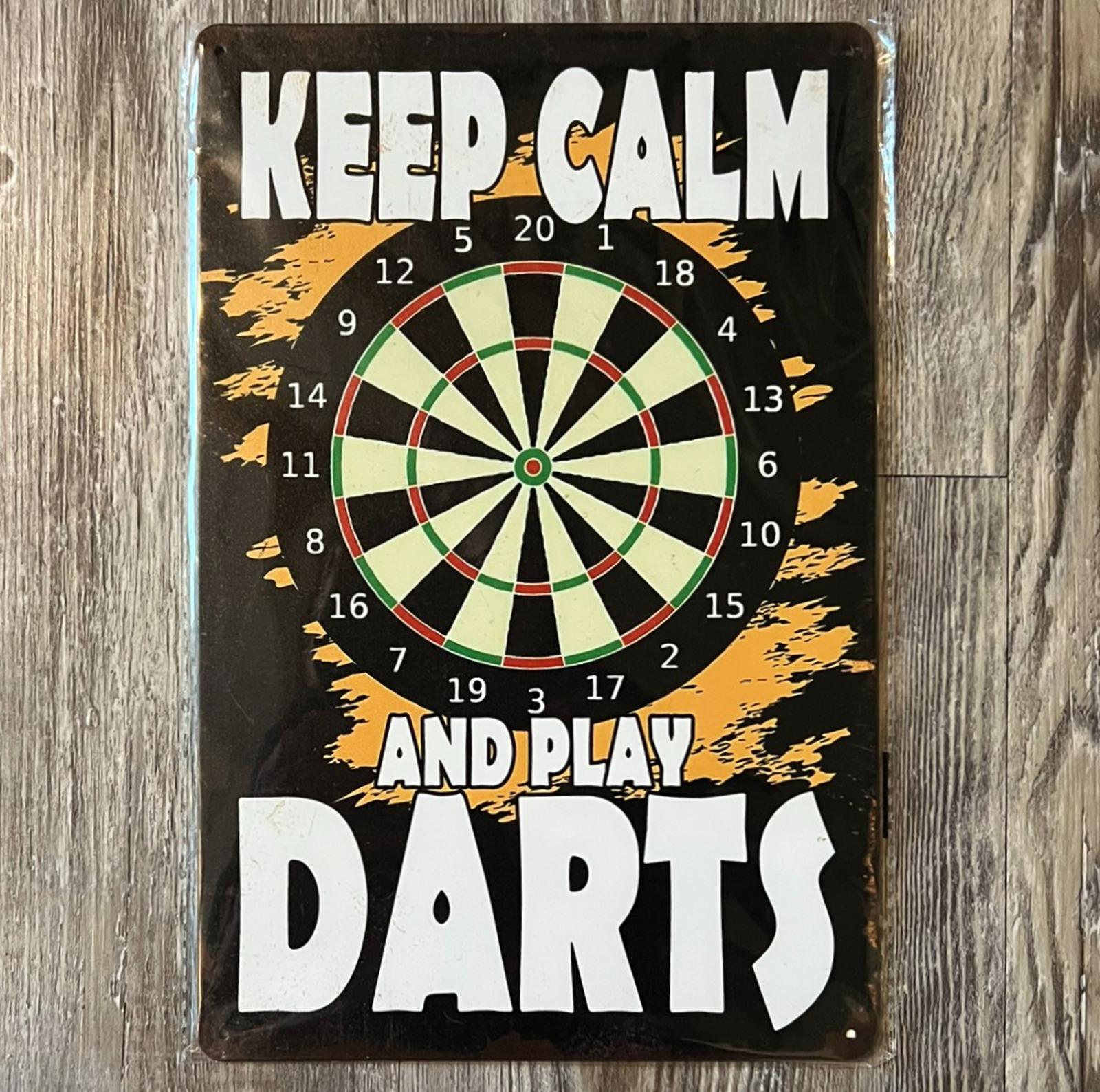 Keep Calm And Play Darts 8 x 12 Novelty Metal Sign Shrink-wrapped New!