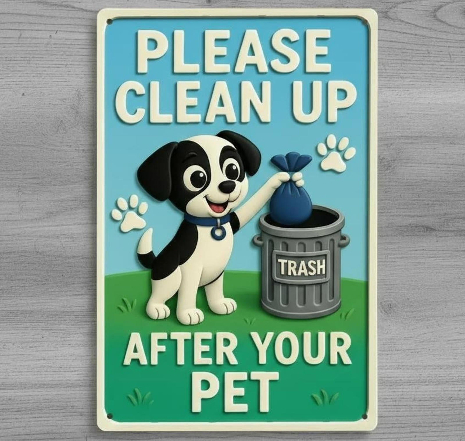 Please Clean Up After Your Pet 8 x 12 Novelty Metal Sign New Shrink-wrapped