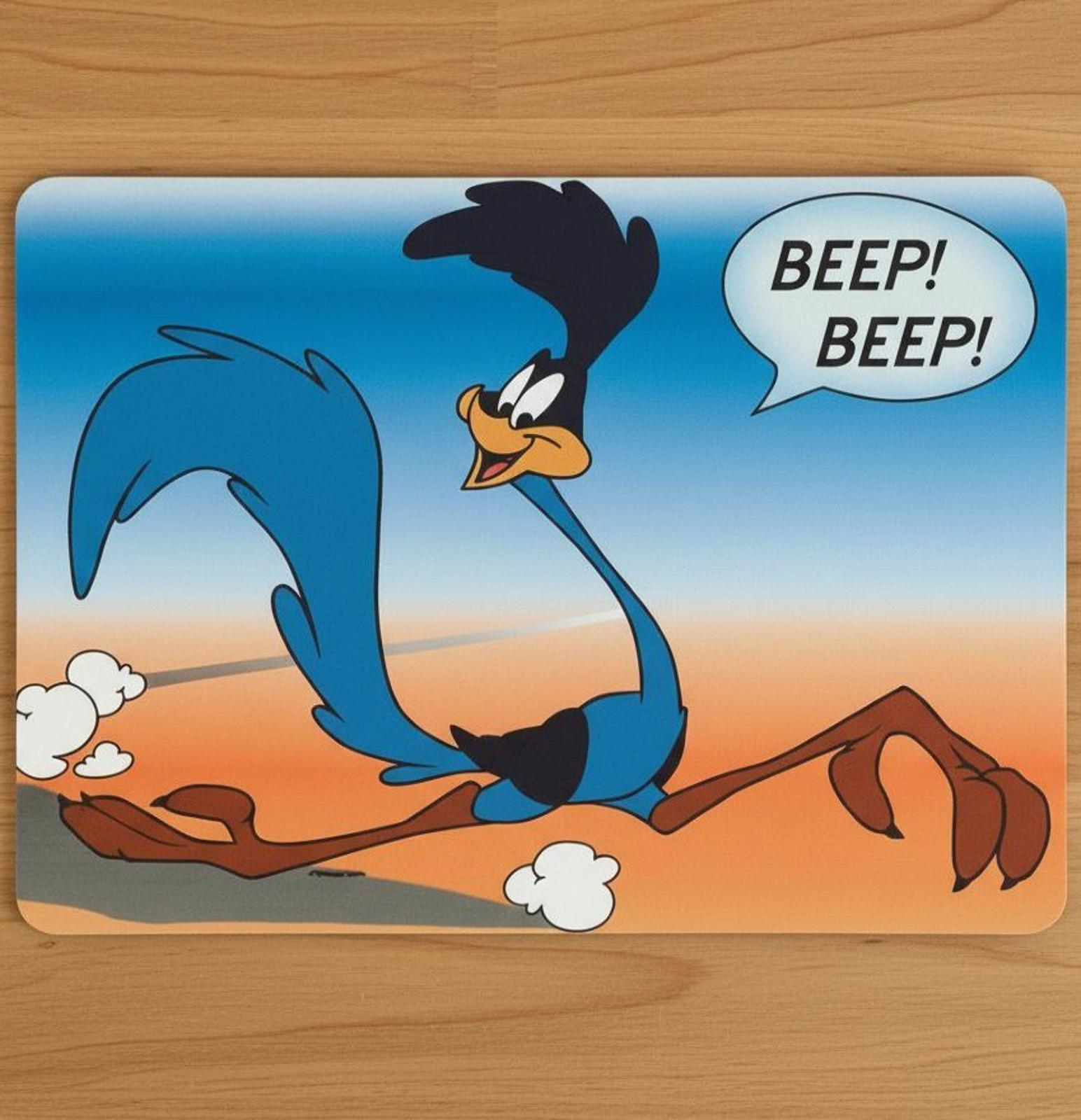 Road Runner 9.5 x 8 Mouse Pad With Anti-Slip Rubber Backing Made In USA