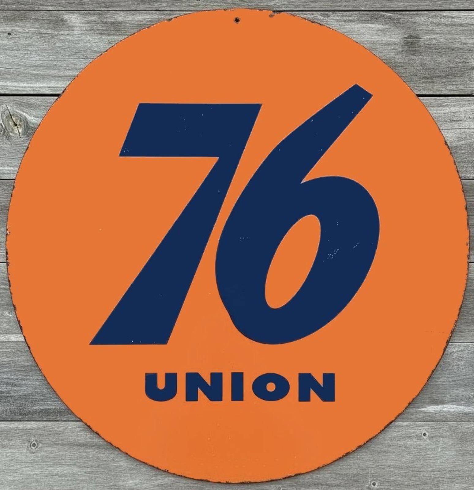 Union 76 8" Diameter Novelty Metal Sign Made In USA New!