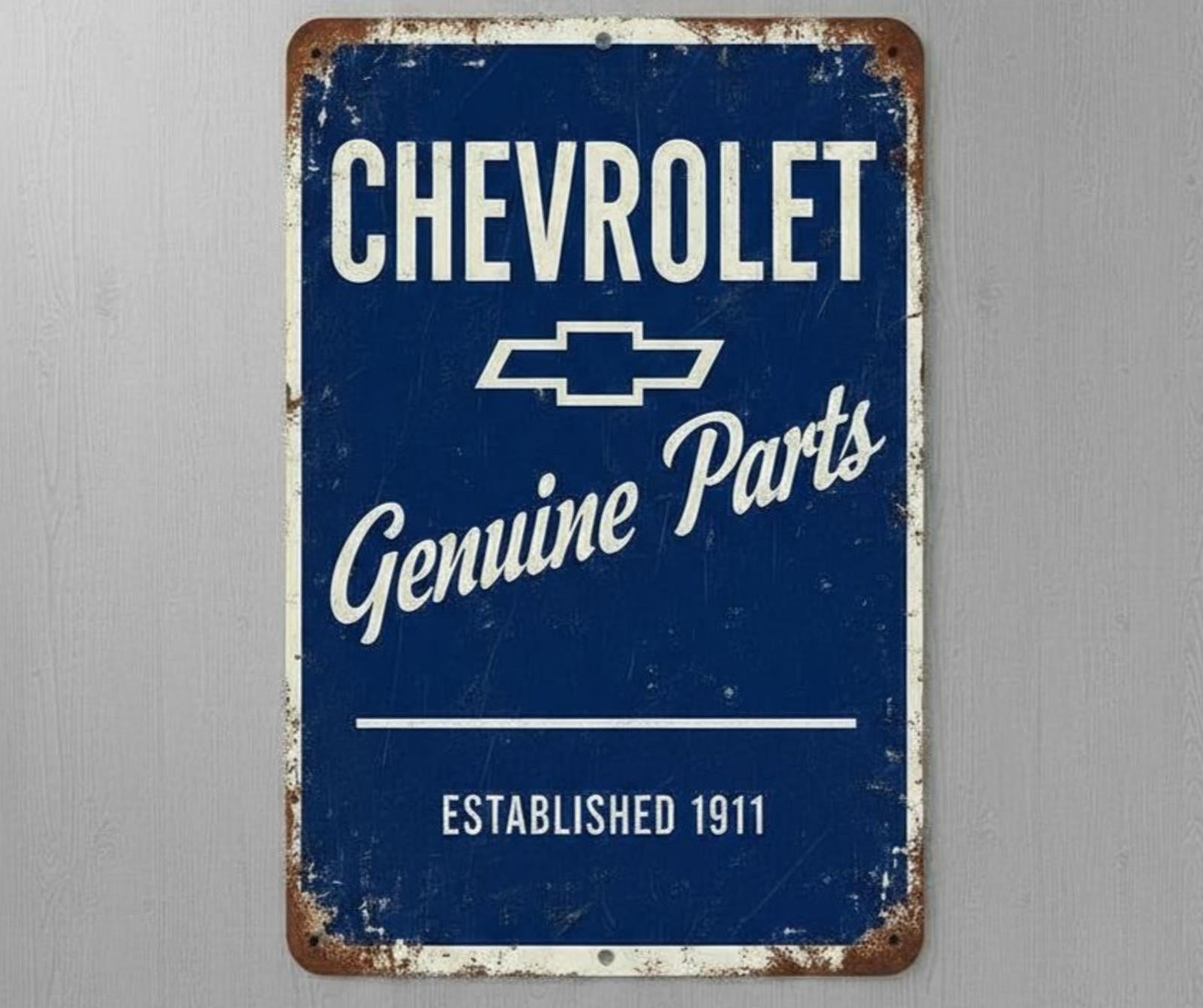 Chevrolet Genuine Parts Est. 1911 8 x 12 Novelty Metal Sign Shrink-Wrapped New!