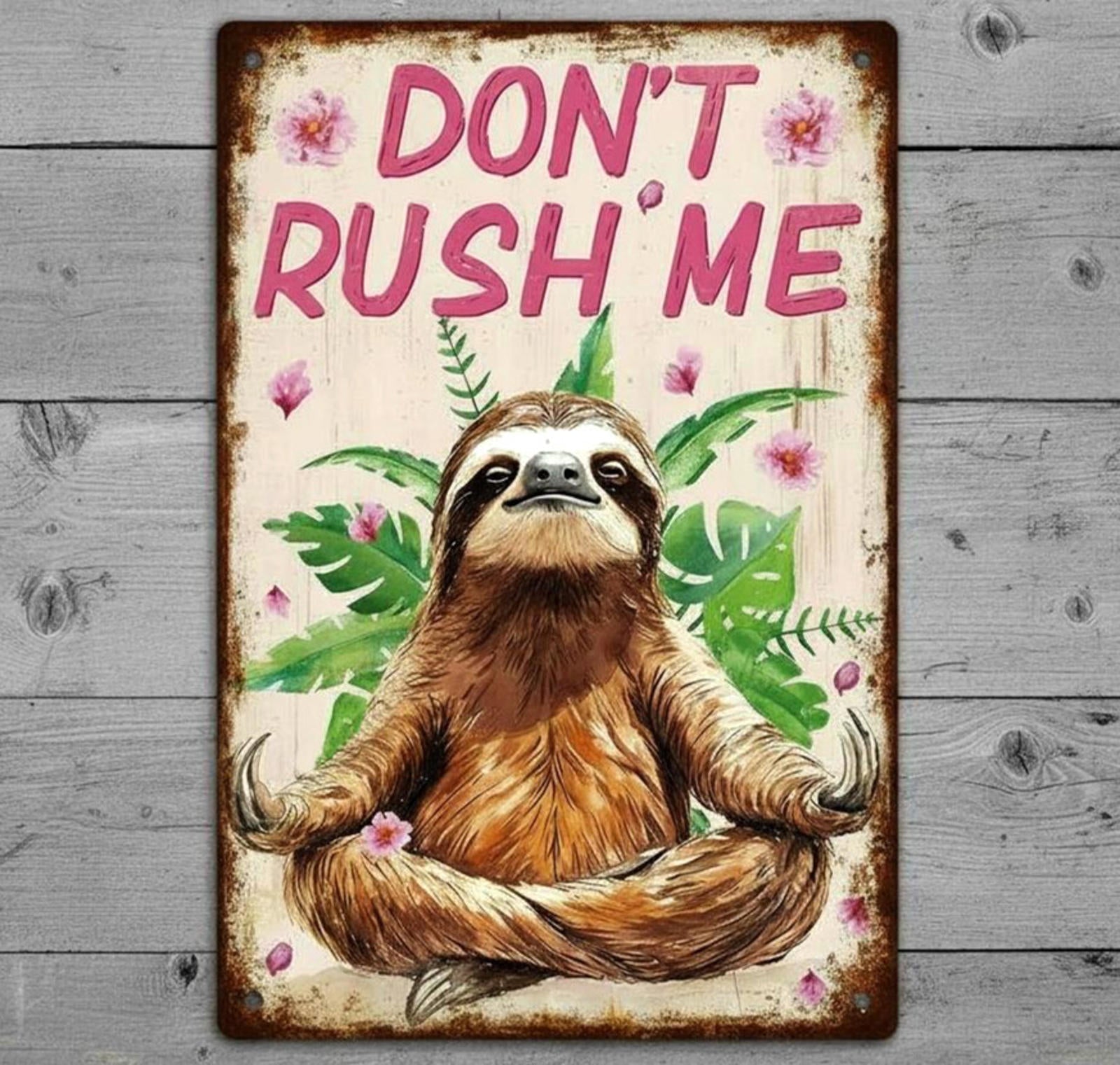 Don't Rush Me 8 x 12 Vintage Novelty Metal Sign Made In USA New!