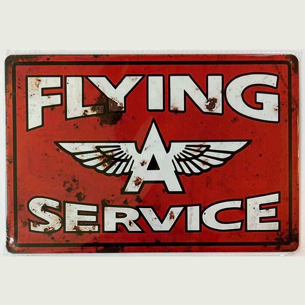 Flying A Gasoline Service Vintage Novelty Metal Sign 12" x 8" Wall Art Home & Garden:Home Décor:Plaques & Signs Style Your Walls