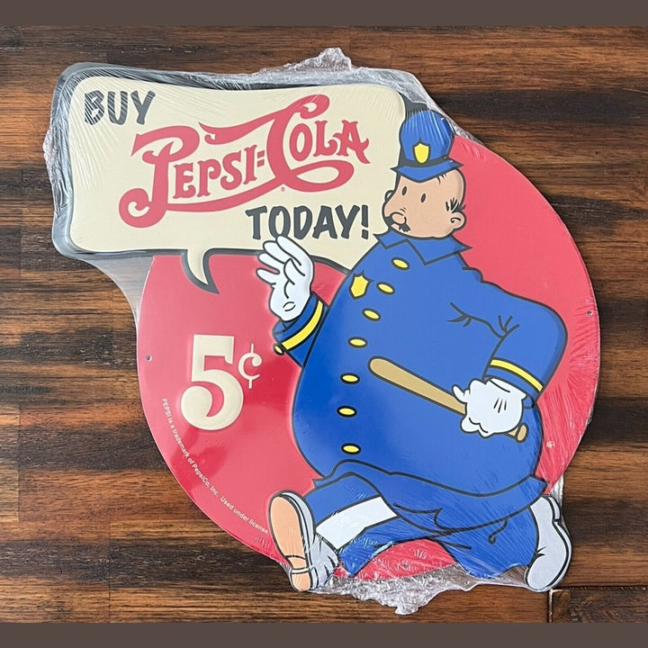 Pepsi-Cola Cops 5 Cent Pepsi Vintage Novelty Die Cut Embossed Sign 13" x 15" Home & Garden:Home Décor:Plaques & Signs Style Your Walls