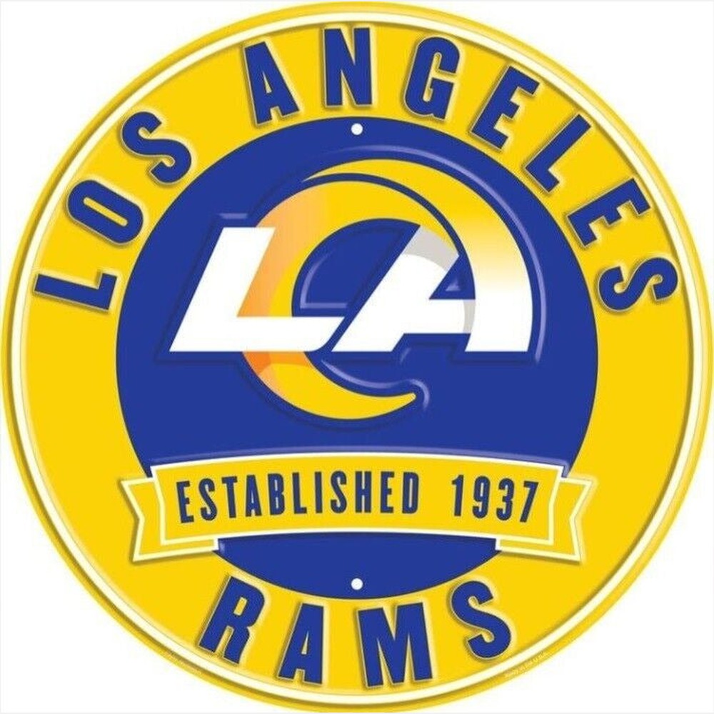 Los Angeles Rams NFL Licensed Embossed 12" Diameter Circular Sign NEW! Sports Mem, Cards & Fan Shop:Fan Apparel & Souvenirs:Football-NFL Style Your Walls