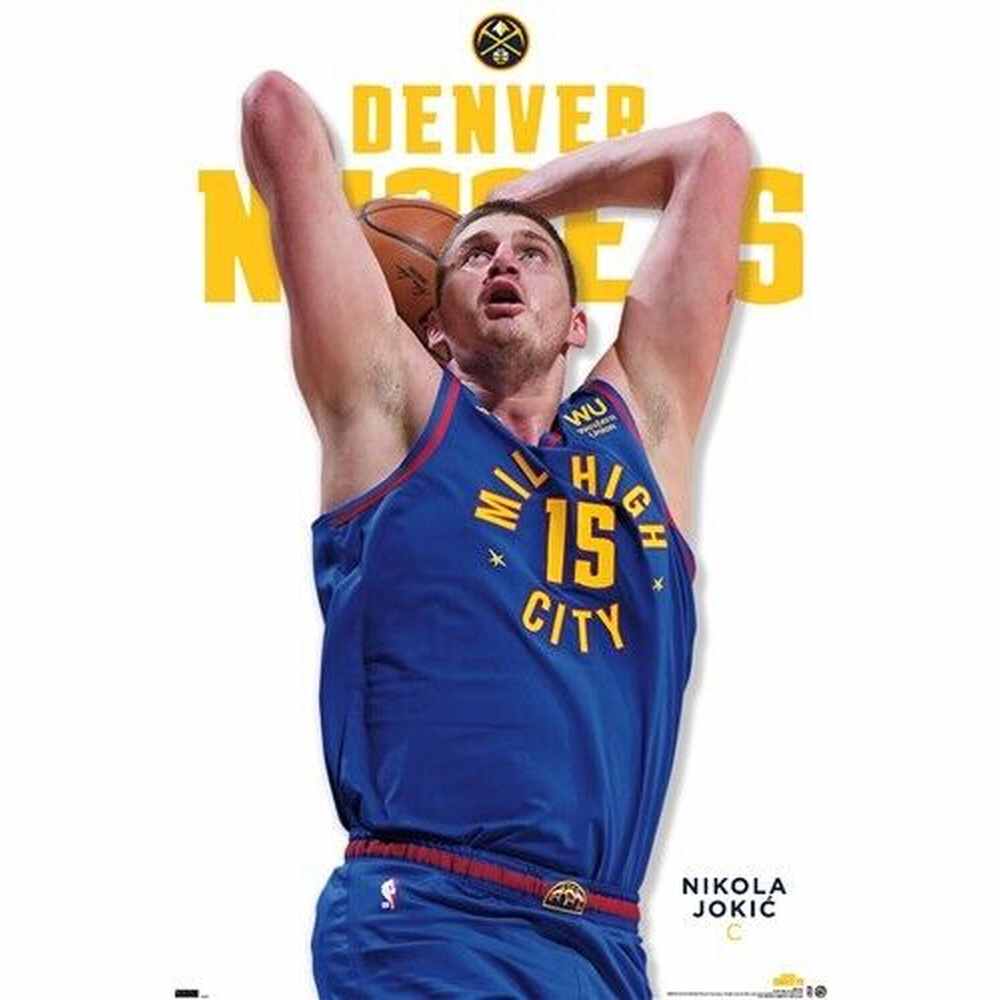 Nikola Jokic Denver Nuggets Poster 22.375" x 34" New! Art:Art Posters Style Your Walls