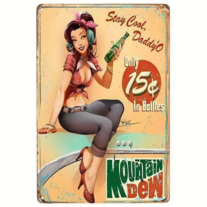 Mountain Dew Only 15 Cents Vintage Look Retro Novelty Metal Sign 8 in x 12 in Home & Garden:Home Décor:Plaques & Signs Style Your Walls