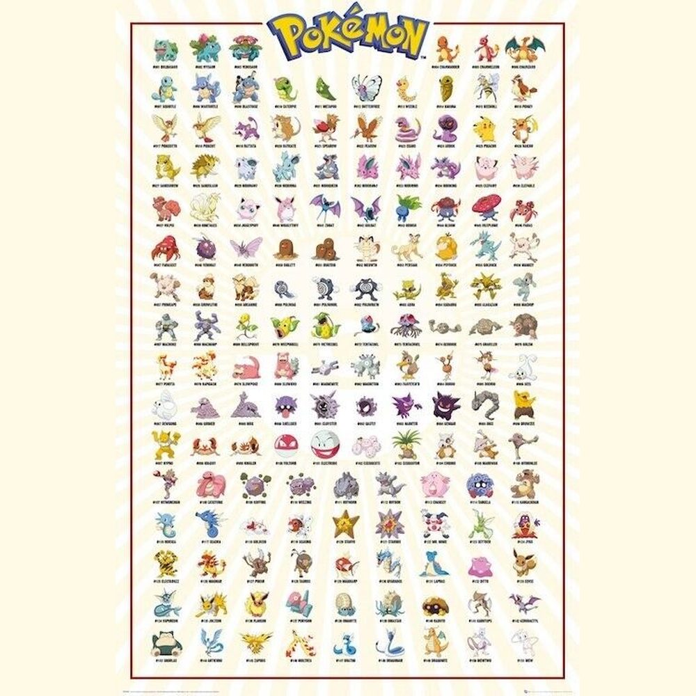 Pokemon Kanto 151 Gaming Licensed Movie Poster 24" x 36" NEW! Home & Garden:Home Décor:Posters & Prints Style Your Walls