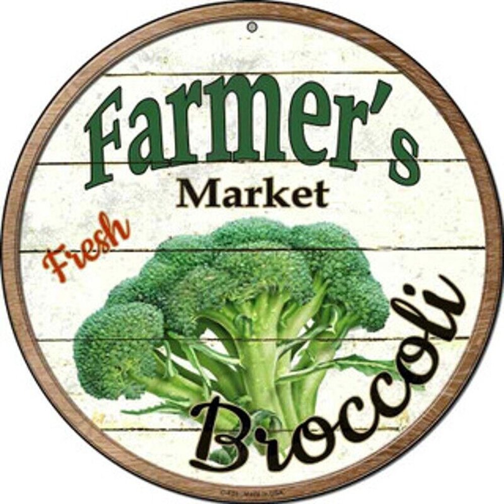 Farmer's Market Fresh Broccoli Novelty 8" Metal Circular Sign NEW! Home & Garden:Home Décor:Plaques & Signs Style Your Walls