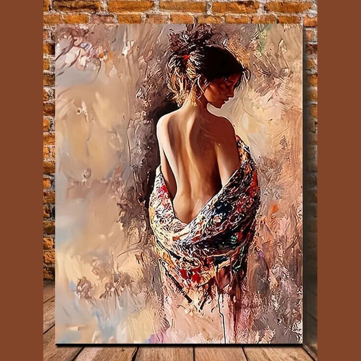 Elegant And Gentle Woman 11.8" x 15.7" Framed Canvas Wall Art NEW! Home & Garden:Home Décor:Posters & Prints Style Your Walls
