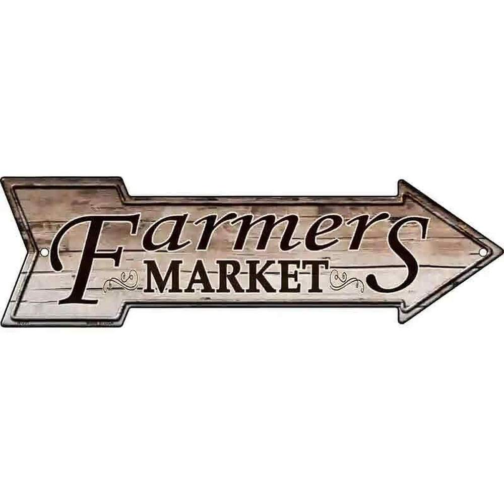 Farmer's Market Novelty Metal Arrow Sign 17" x 5" NEW! Home & Garden:Home Décor:Plaques & Signs Style Your Walls