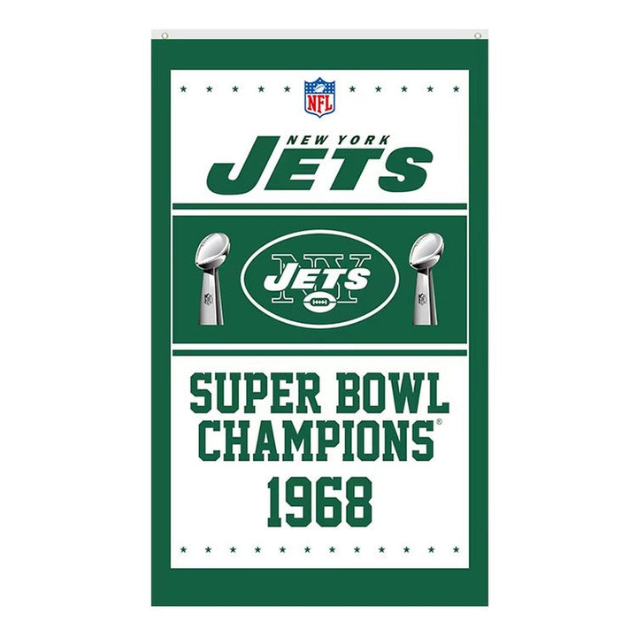 New York Jets Super Bowl Champions Novelty Flag Banner NEW! 3 ft x 5 ft Home & Garden:Yard, Garden & Outdoor Living:Décor:Flags Style Your Walls
