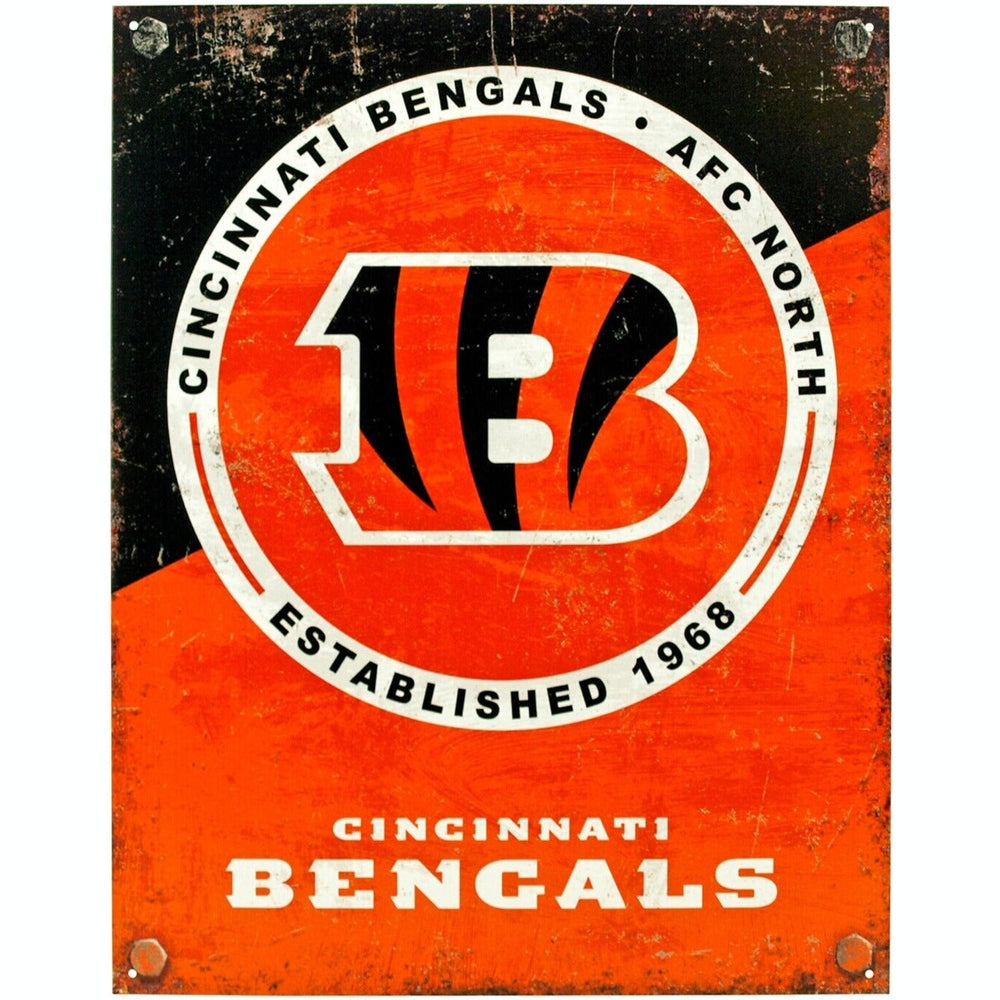 Cincinnati Bengals Established 1968 Licensed Vintage Novelty Sign 16" x 12.5" Home & Garden:Home Décor:Plaques & Signs Style Your Walls