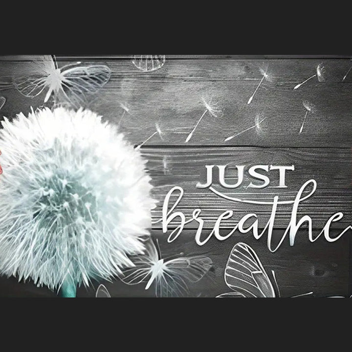 Just Breathe Motivational Artistic Canvas Print Framed 11.8" x 17.7" Wall Art Home & Garden:Home Décor:Posters & Prints Style Your Walls