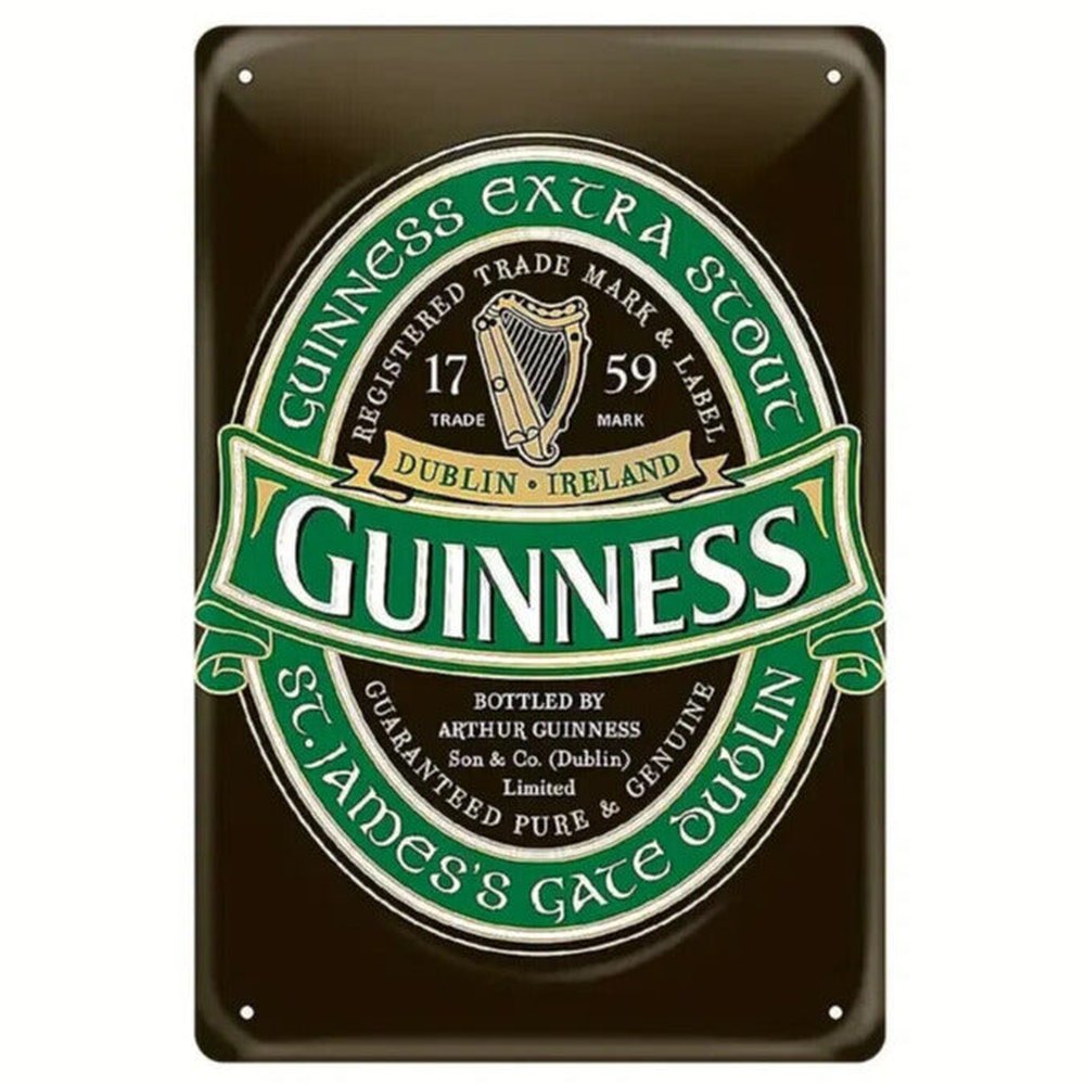 Guinness Extra Stout Novelty Metal Sign 8" x 12" Home & Garden:Home Décor:Plaques & Signs Style Your Walls