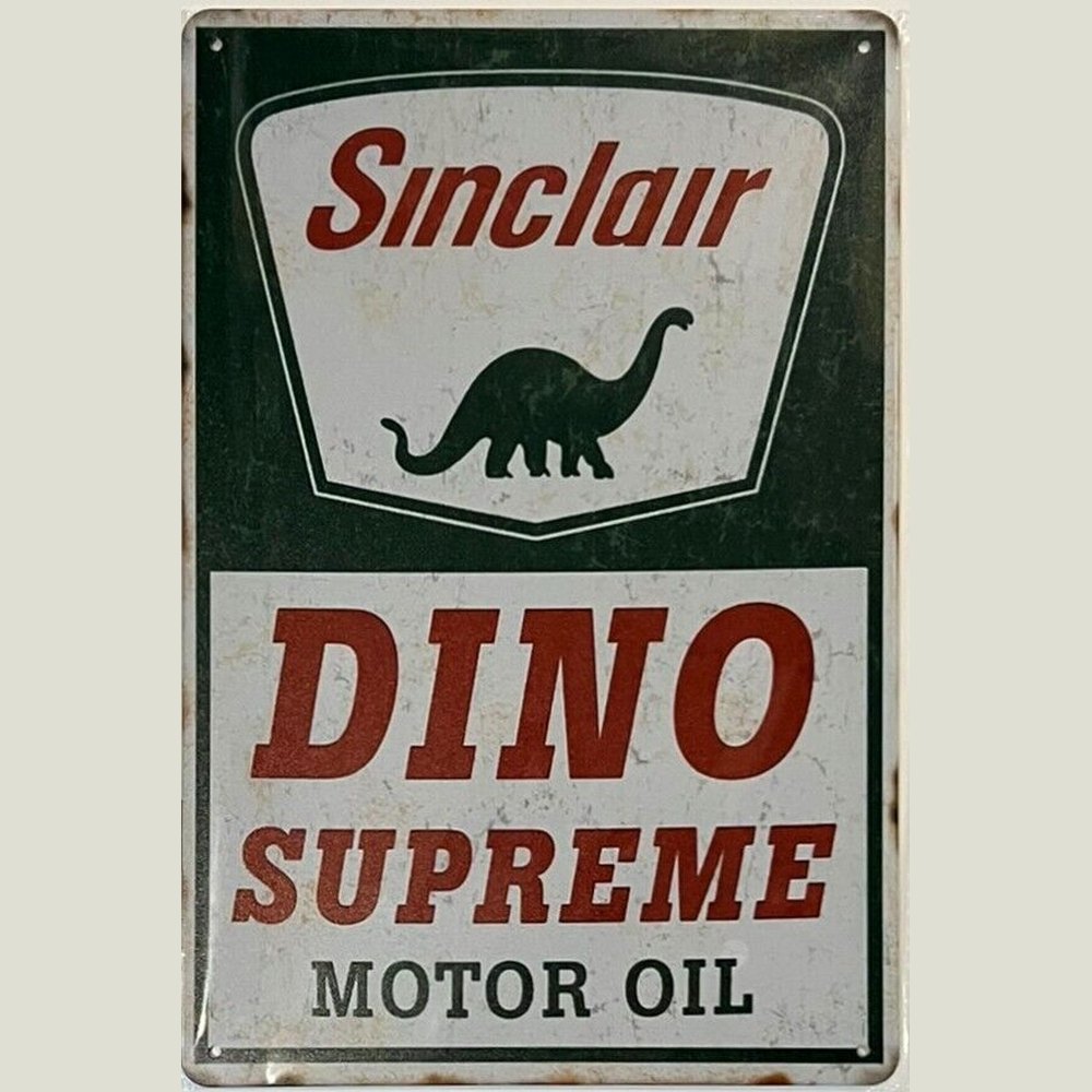 Sinclair Dino Supreme Motor Oil Novelty Metal Sign 8" x 12" Wall Art Home & Garden:Home Décor:Plaques & Signs Style Your Walls