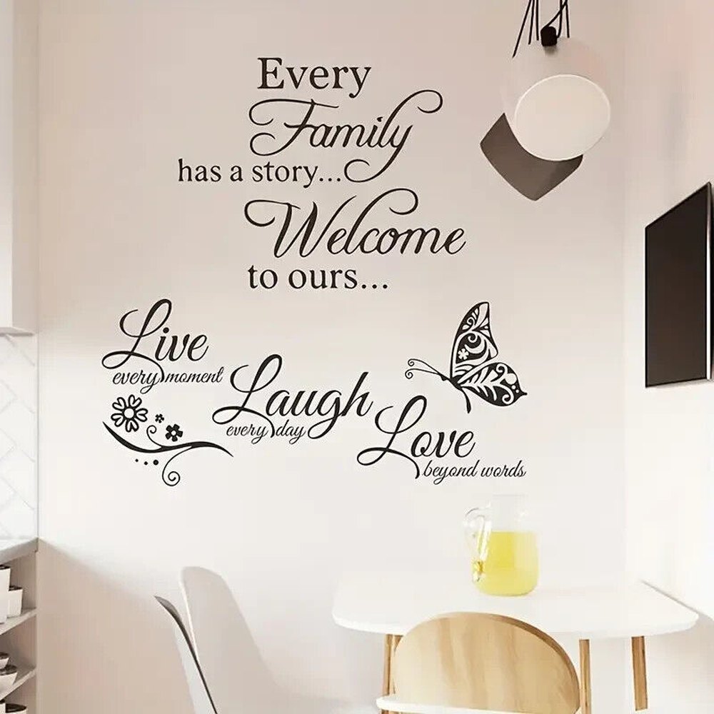 Every Family Has A Story And Live Laugh Love Wall Decals 11.8" x 23.6" Home & Garden:Home Décor:Decals, Stickers & Vinyl Art Style Your Walls
