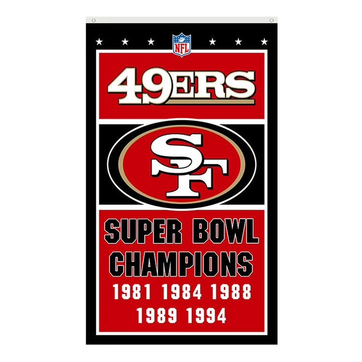 San Francisco 49ers Super Bowl Champions Novelty Flag Banner NEW! 3 ft x 5 ft Home & Garden:Yard, Garden & Outdoor Living:Décor:Flags Style Your Walls